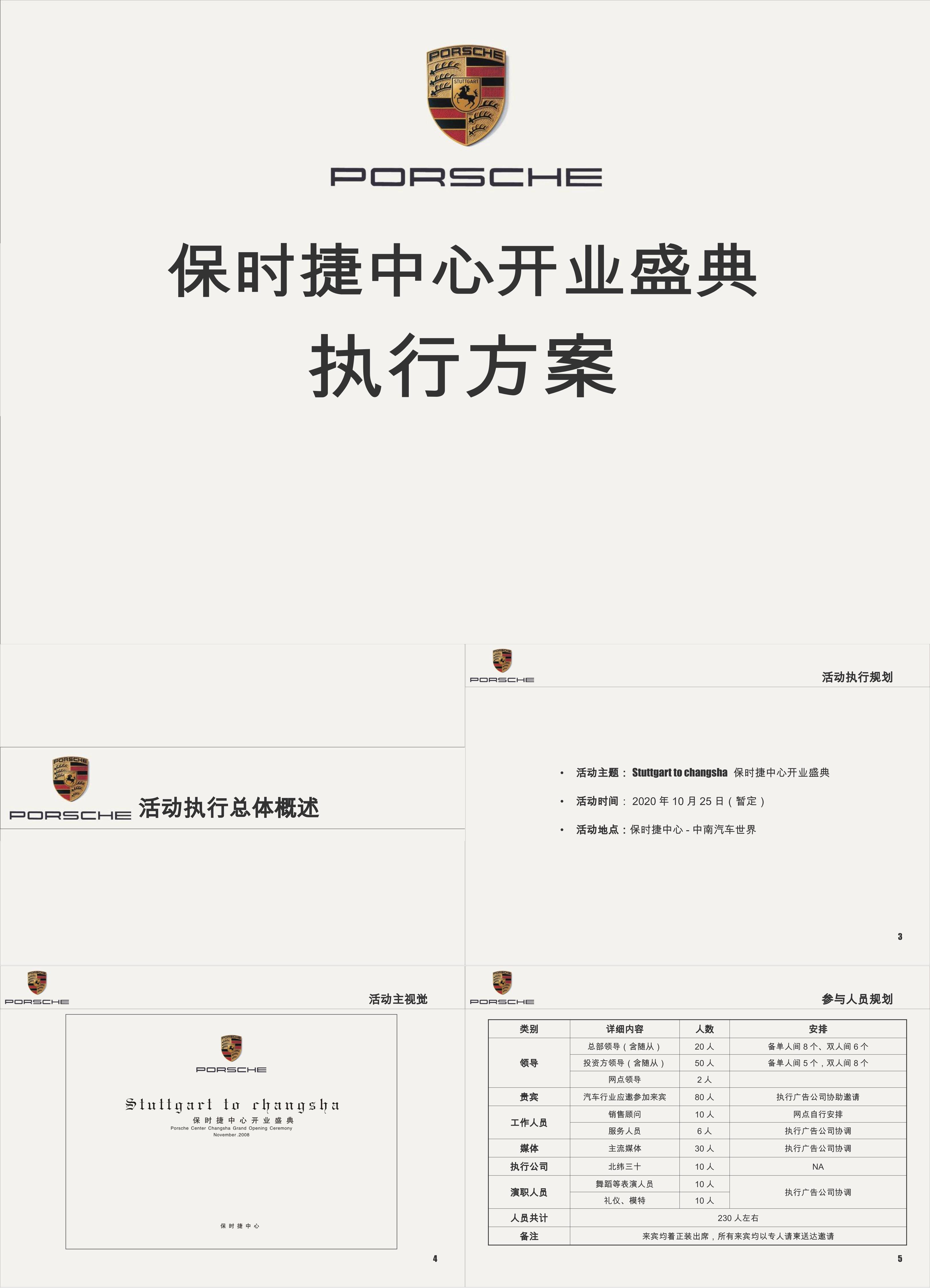 汽车品牌保时捷4S点开业活动方案