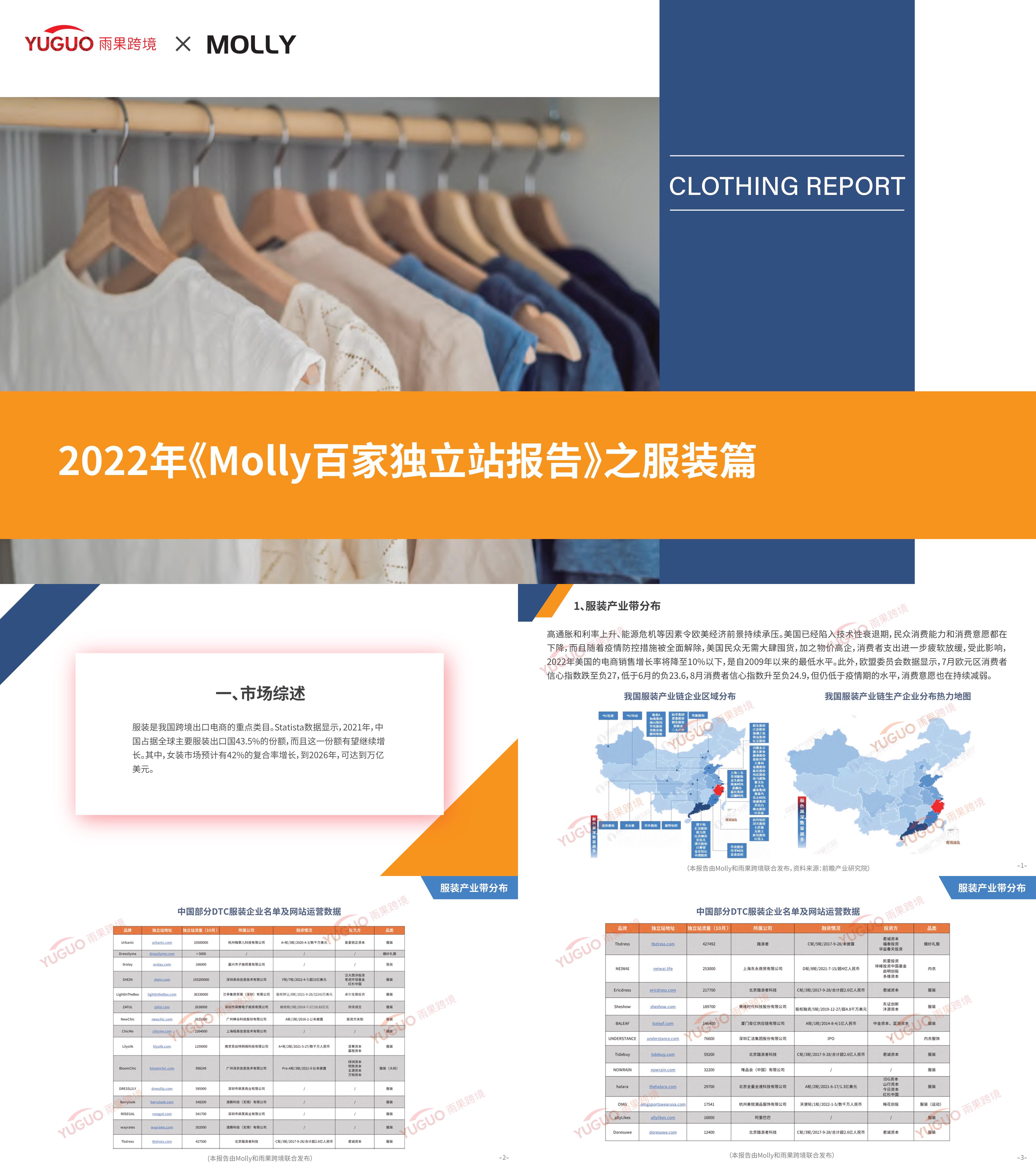 Molly百家独立站报告之服装篇雨果跨境