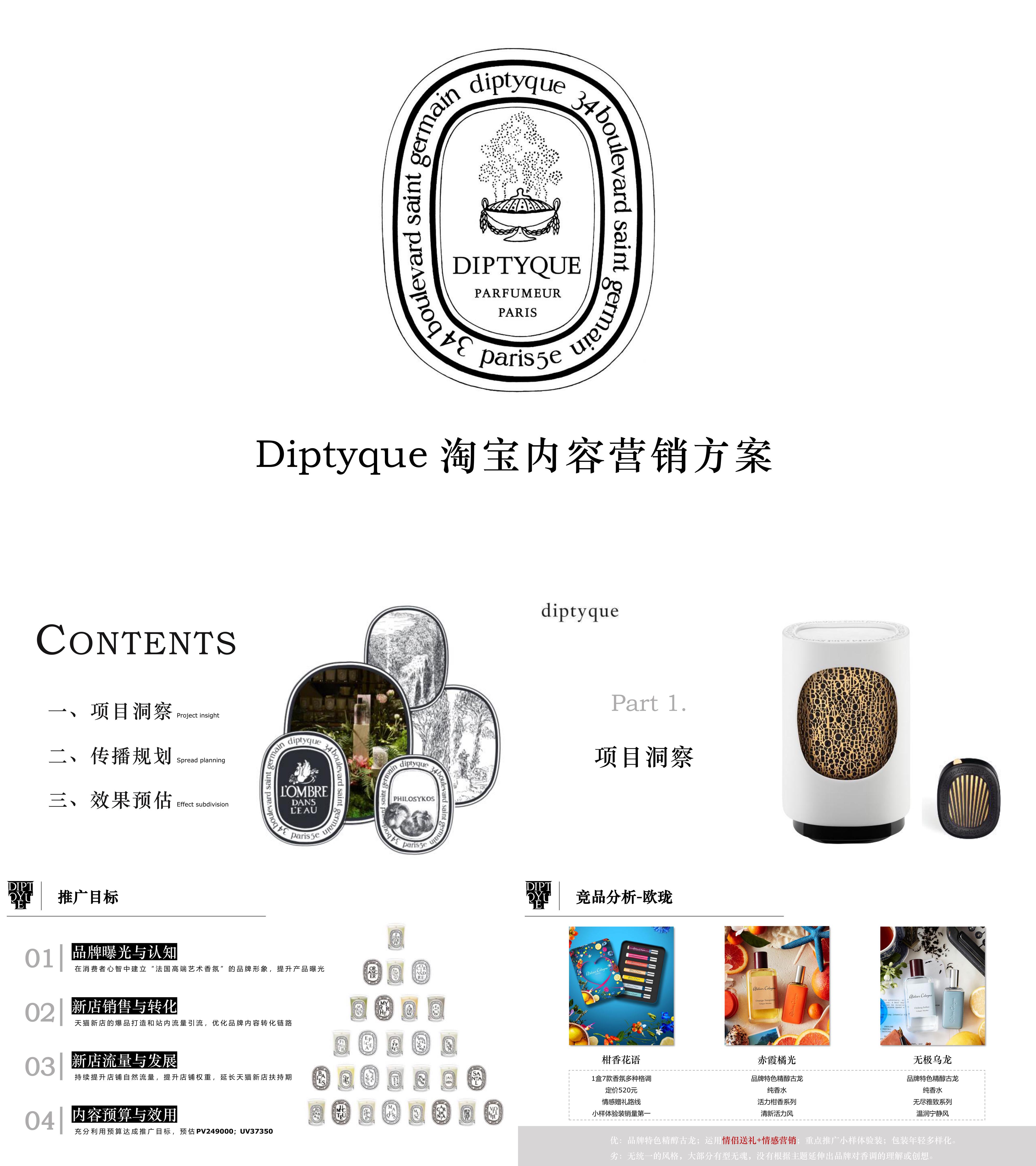 diptyque香水下半年淘宝内容营销方案