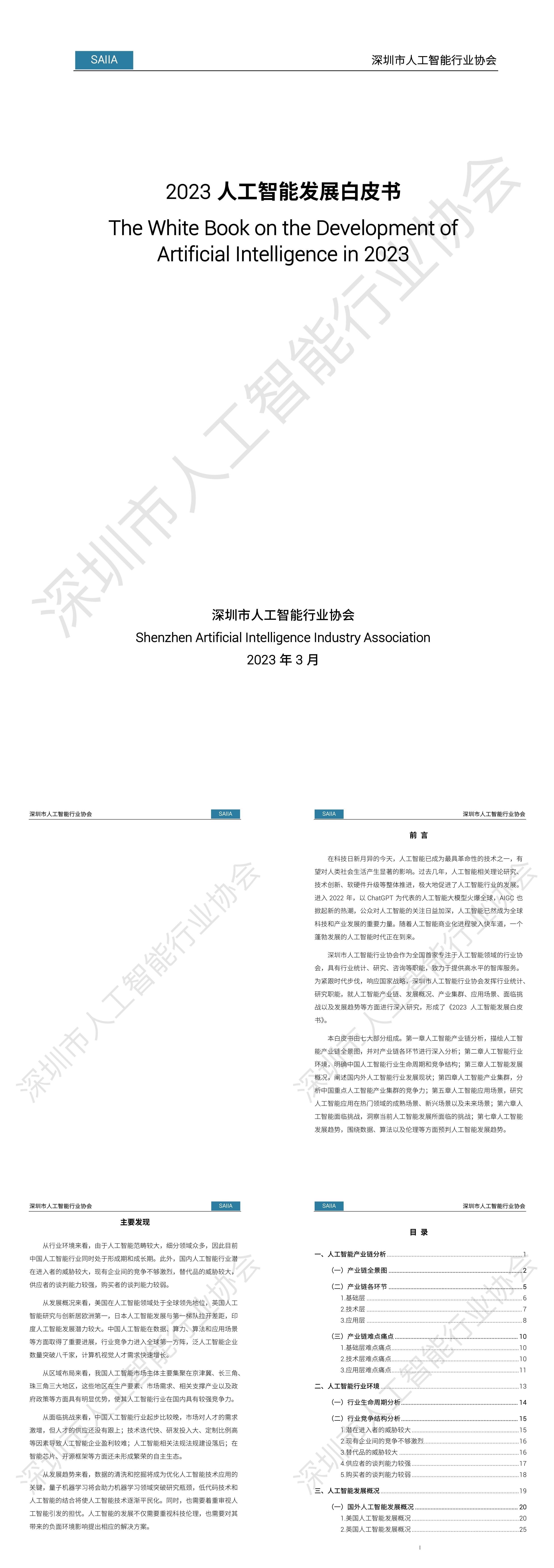 深圳市人工智能行业协会2023人工智能发展白皮书报告