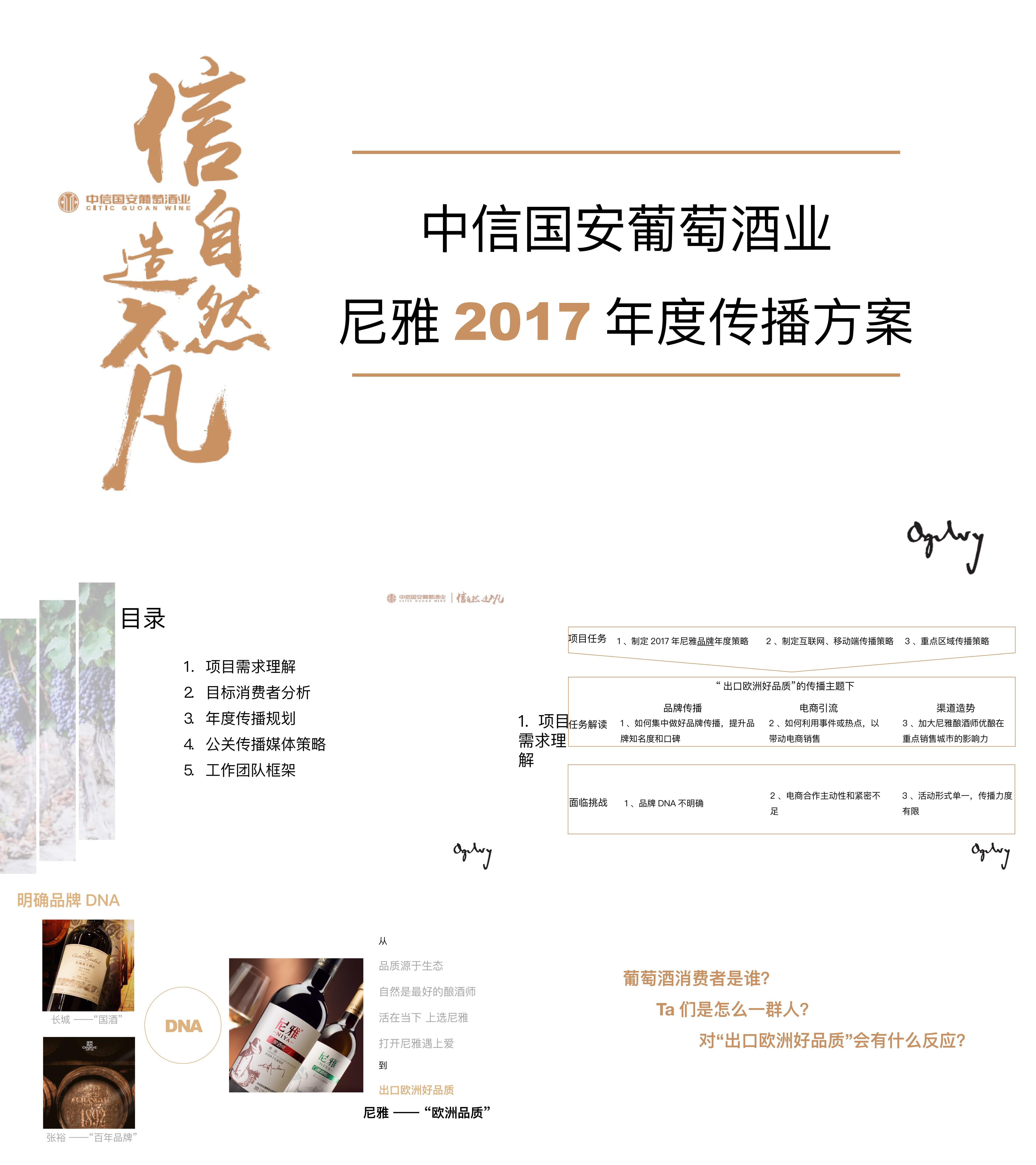 酒水中信国安尼雅年度传播方案