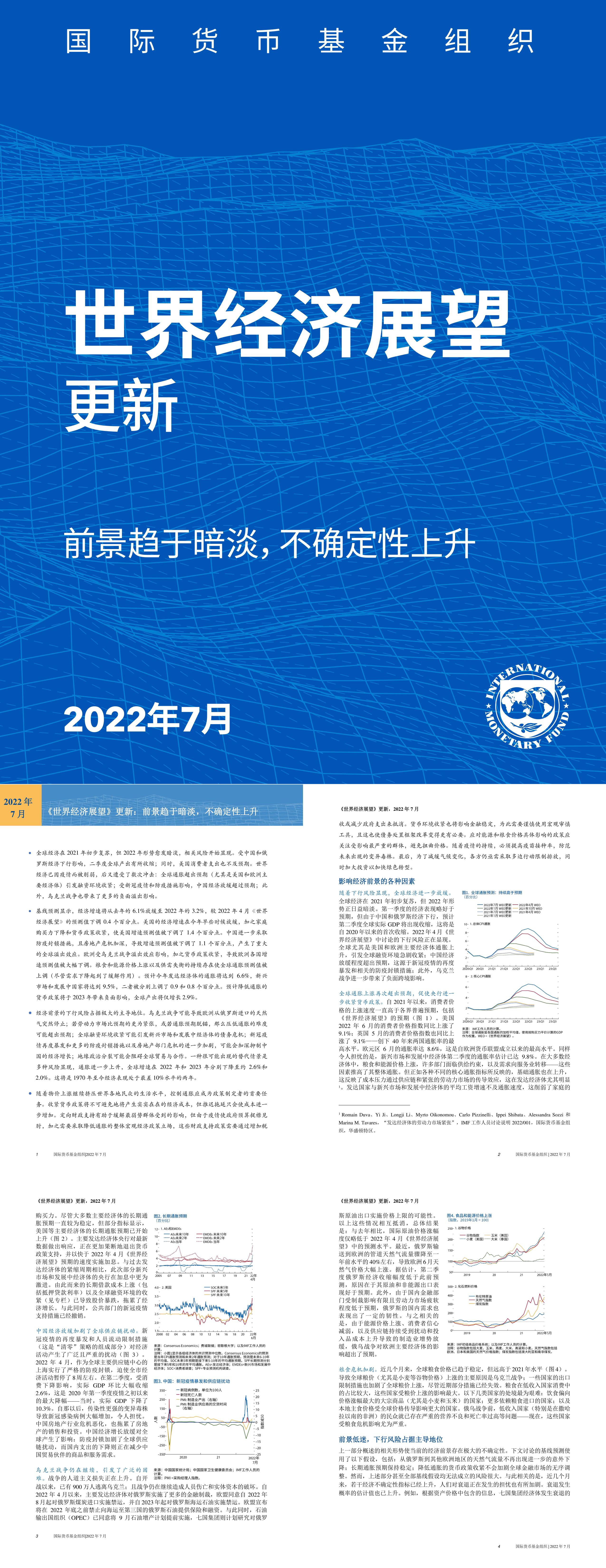 2022年7月世界经济展望报告