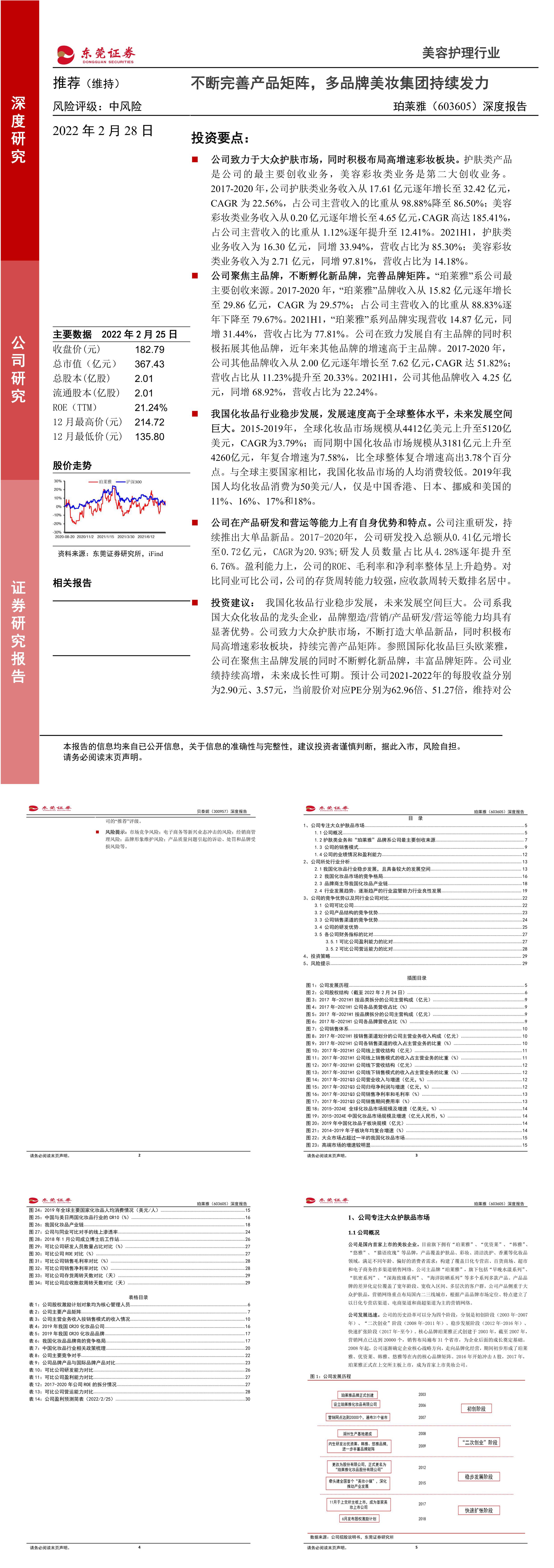 珀莱雅深度报告不断完善产品矩阵多品牌美妆集团持续发力