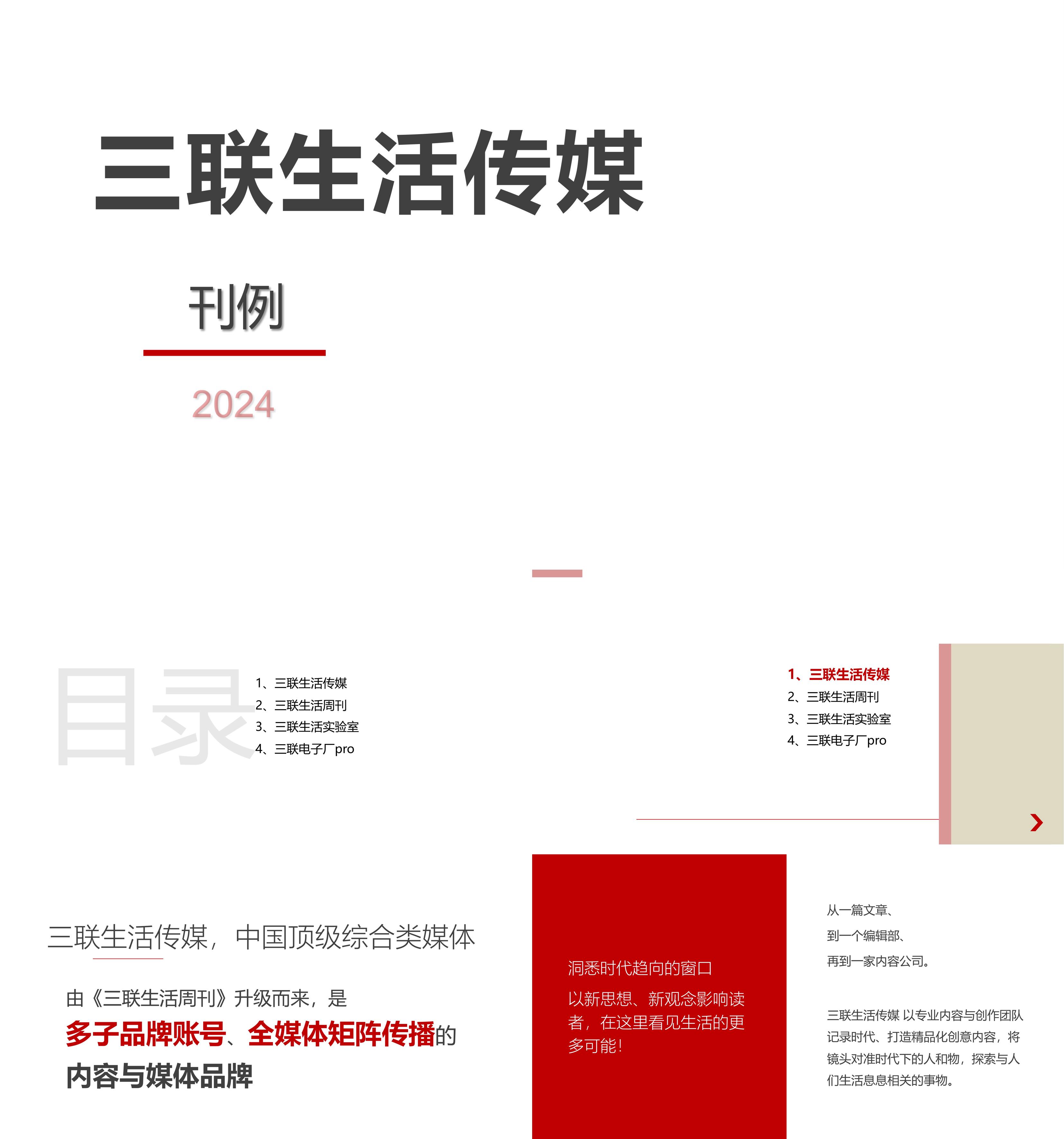 2024年三联生活传媒公司刊例品牌手册暨招商方案