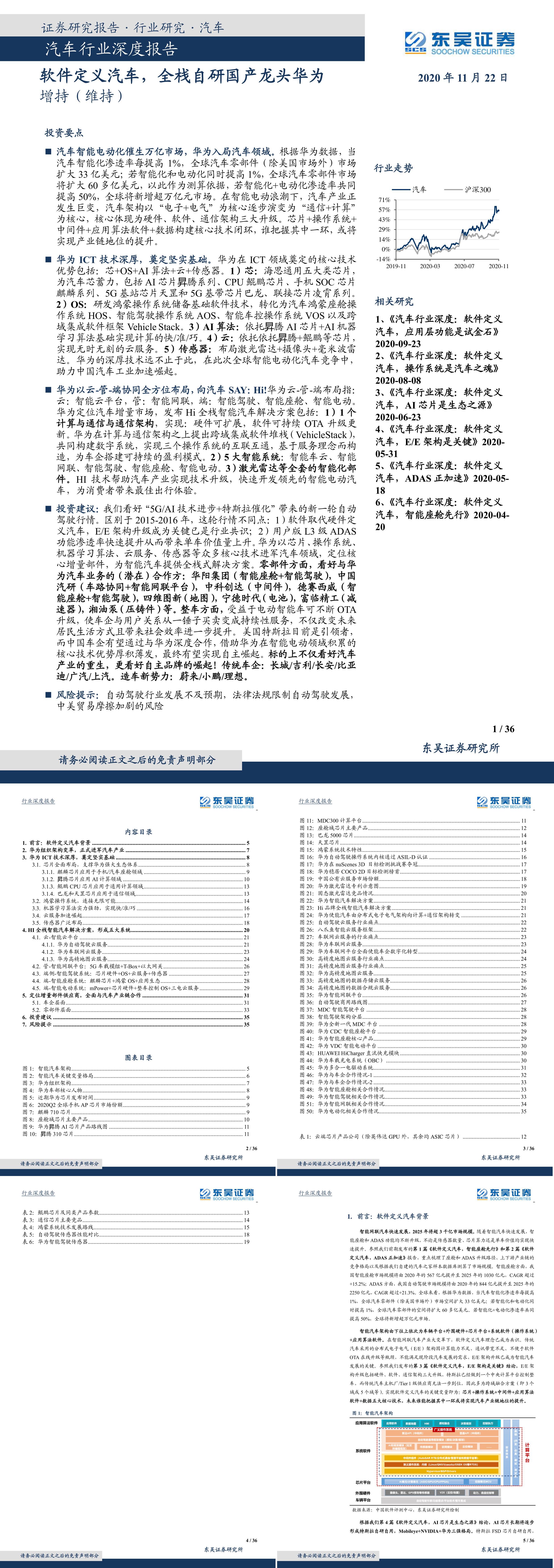 汽车行业深度报告软件定义汽车全栈自研国产龙头华为