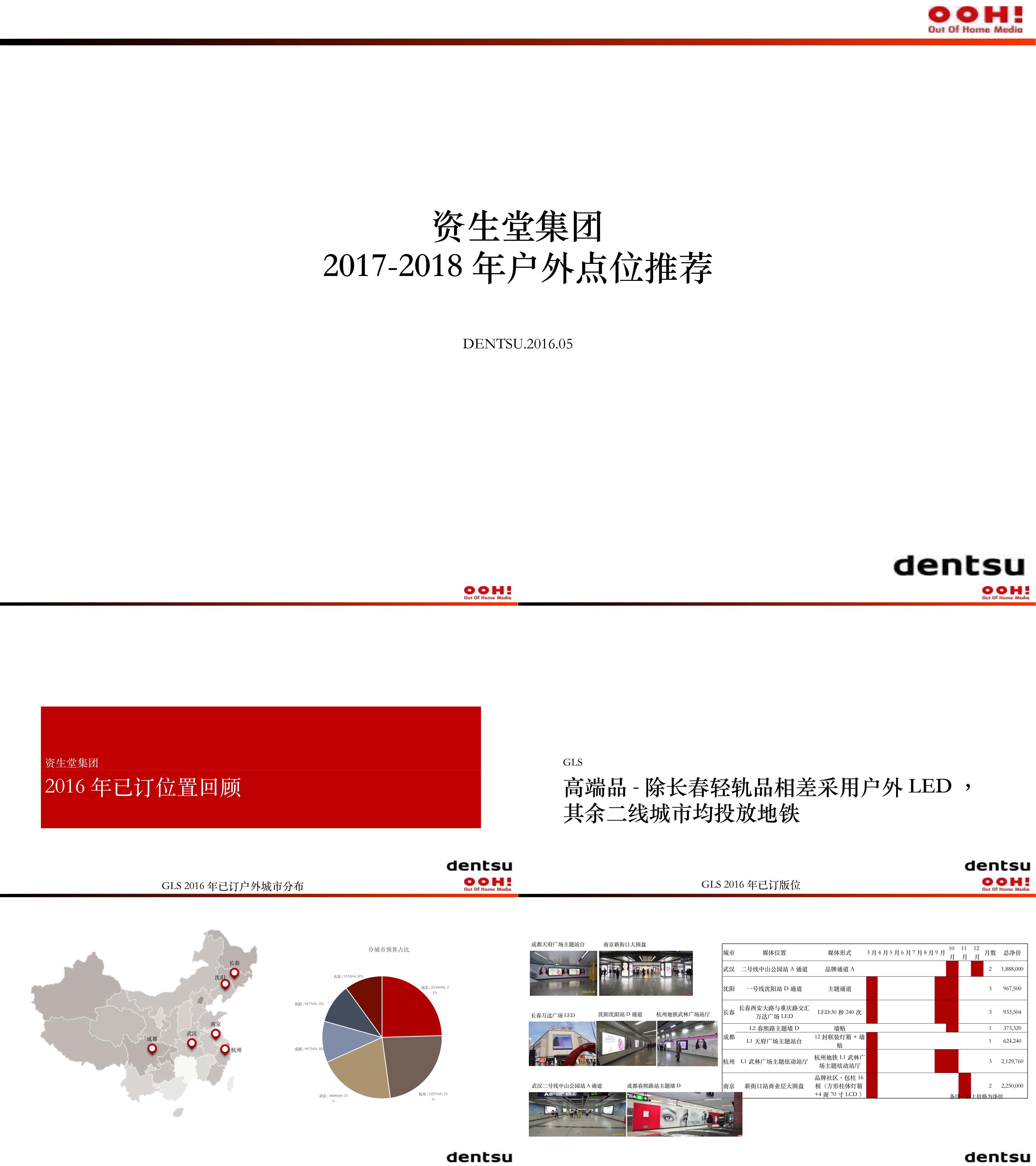 资生堂集团2017-2018年户外预定