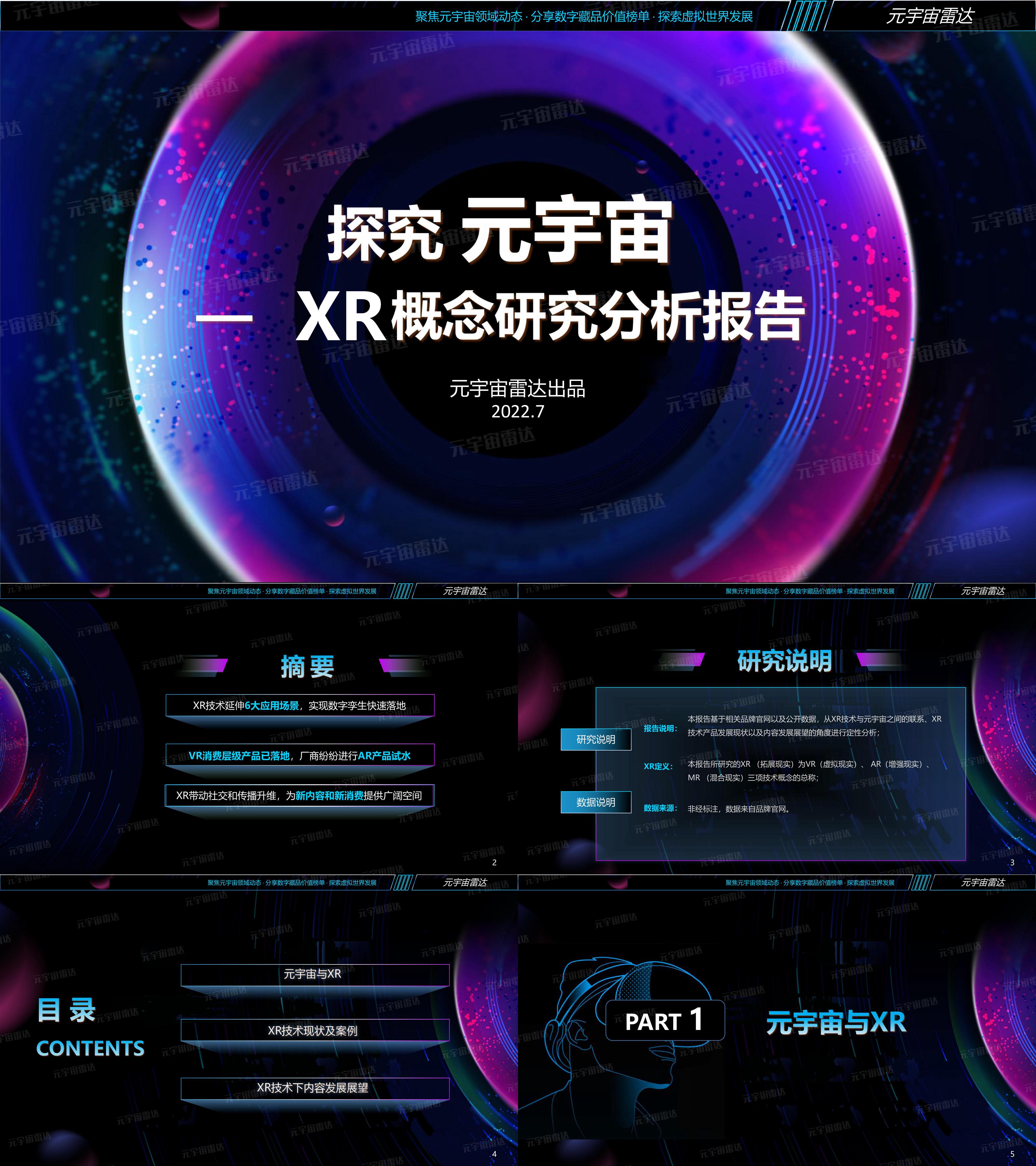 探究元宇宙XR概念研究分析报告