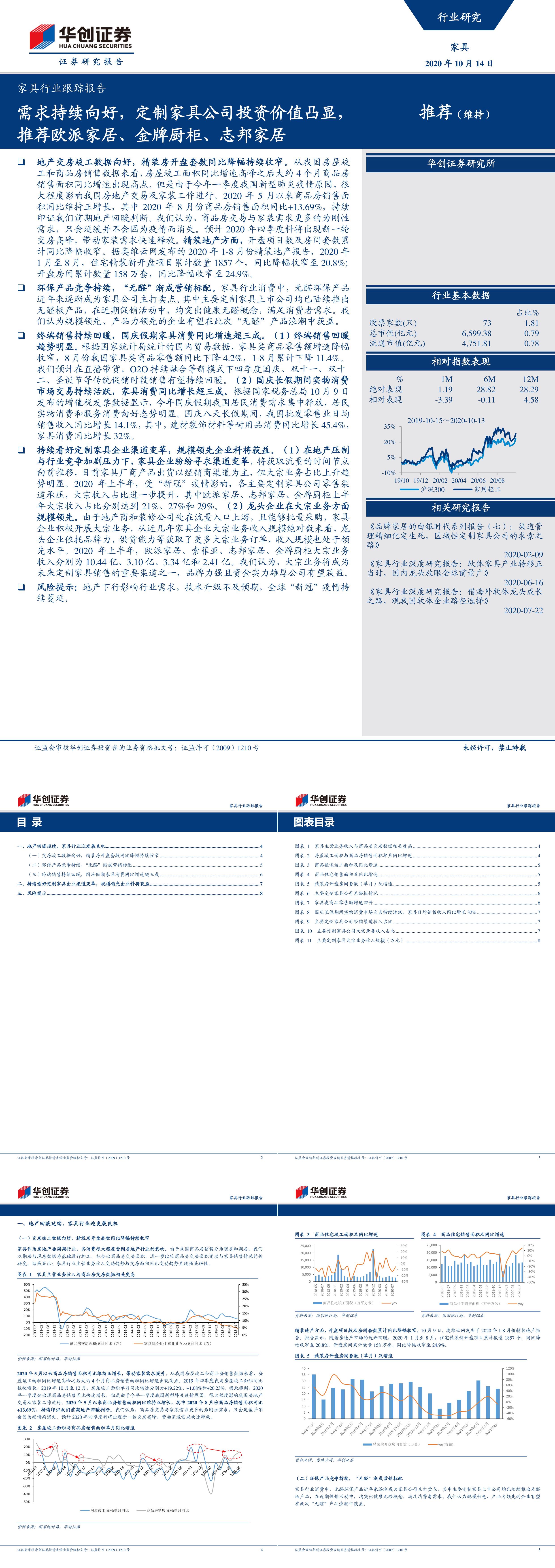 家具行业跟踪报告需求持续向好定制家具公司投资价值凸显推荐欧派