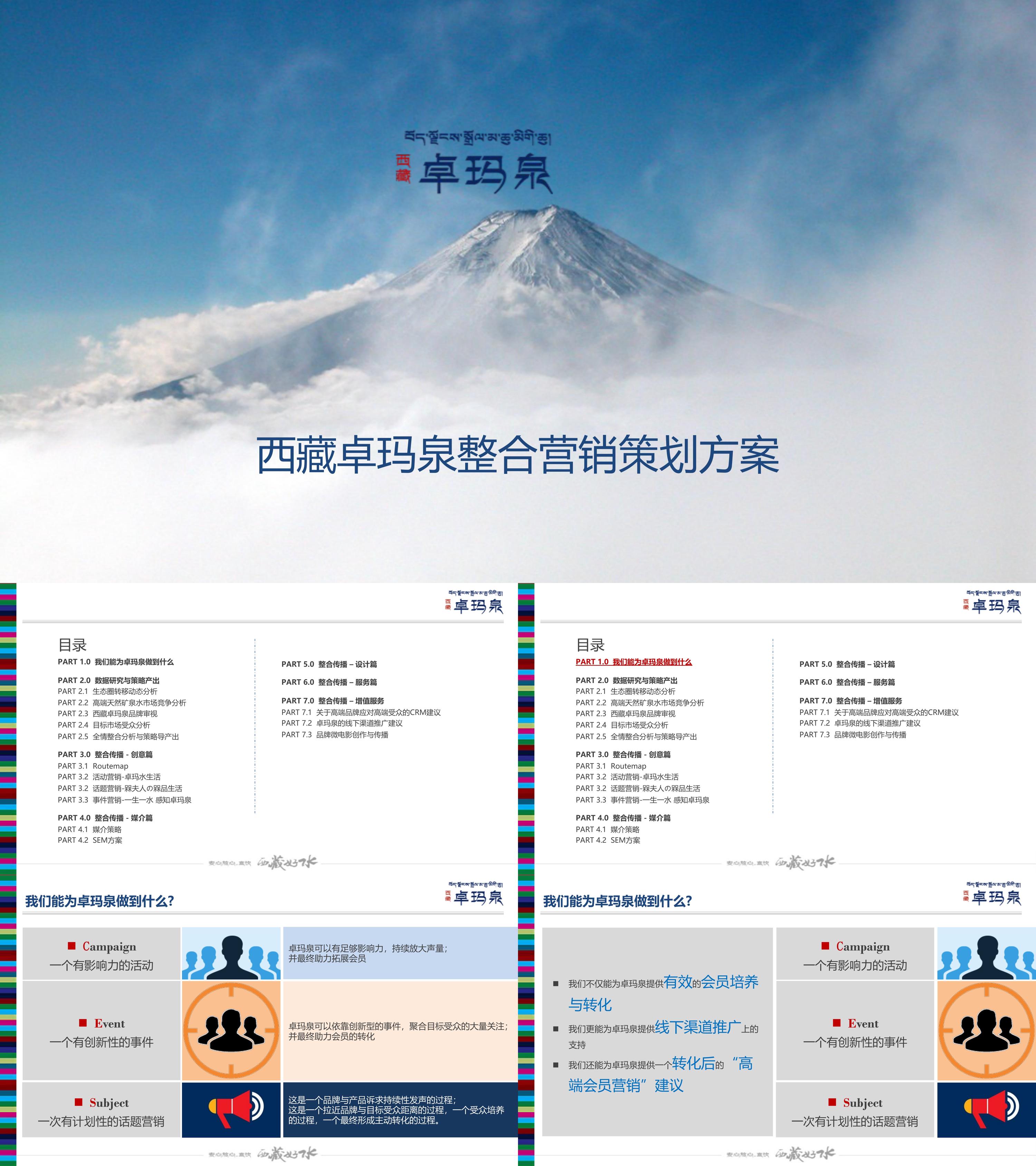 高端天然矿泉水品牌西藏卓玛泉整合营销策划方案