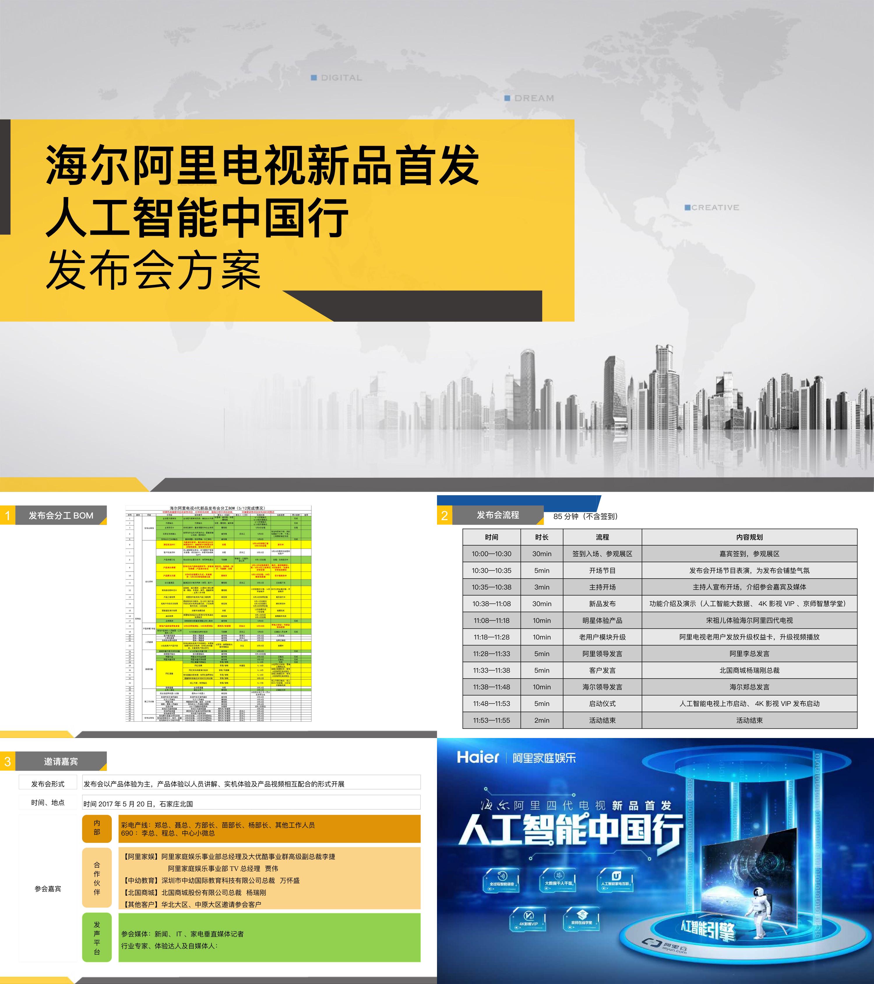 海尔阿里电视新品首发人工智能中国行发布会方案