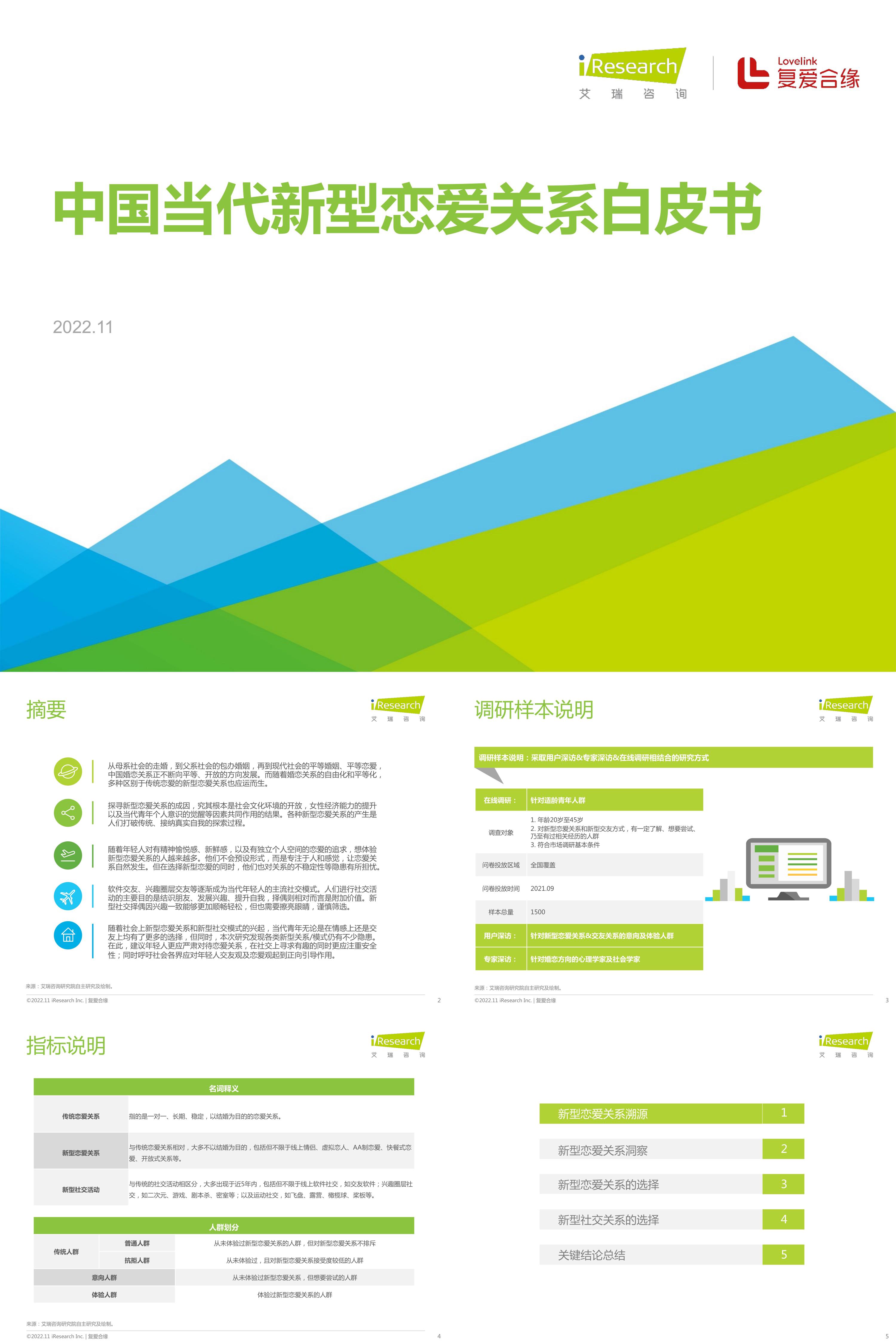 中国当代新型恋爱关系白皮书艾瑞咨询x复爱合缘报告