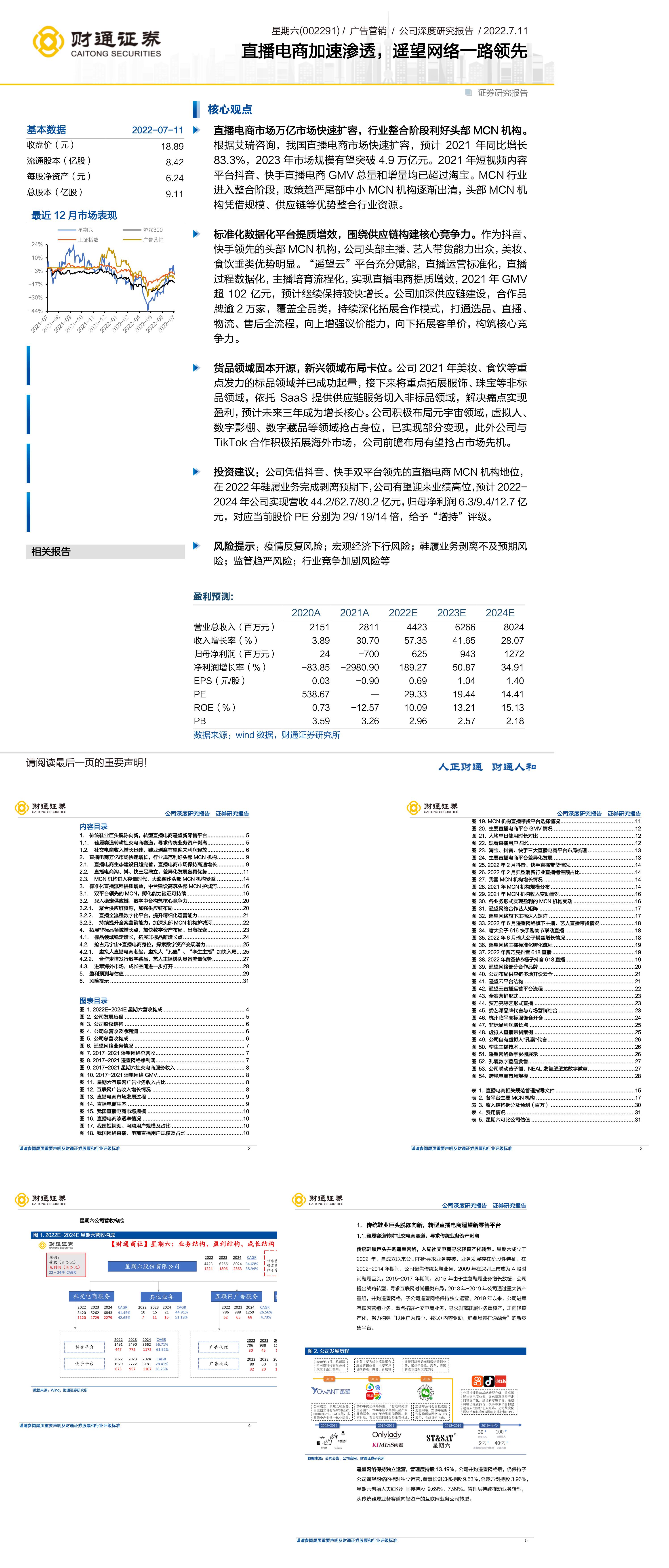 直播电商加速渗透遥望网络一路领先