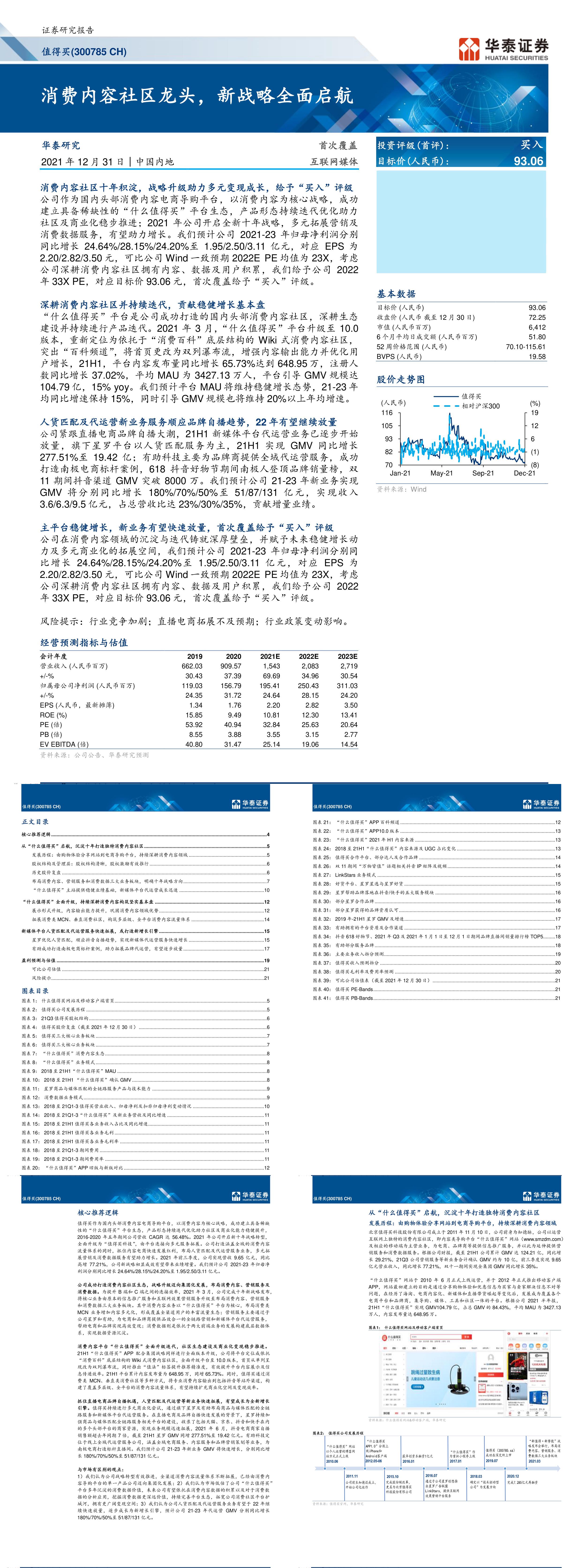 值得买300785首次覆盖消费内容社区龙头新战略全面启航华泰