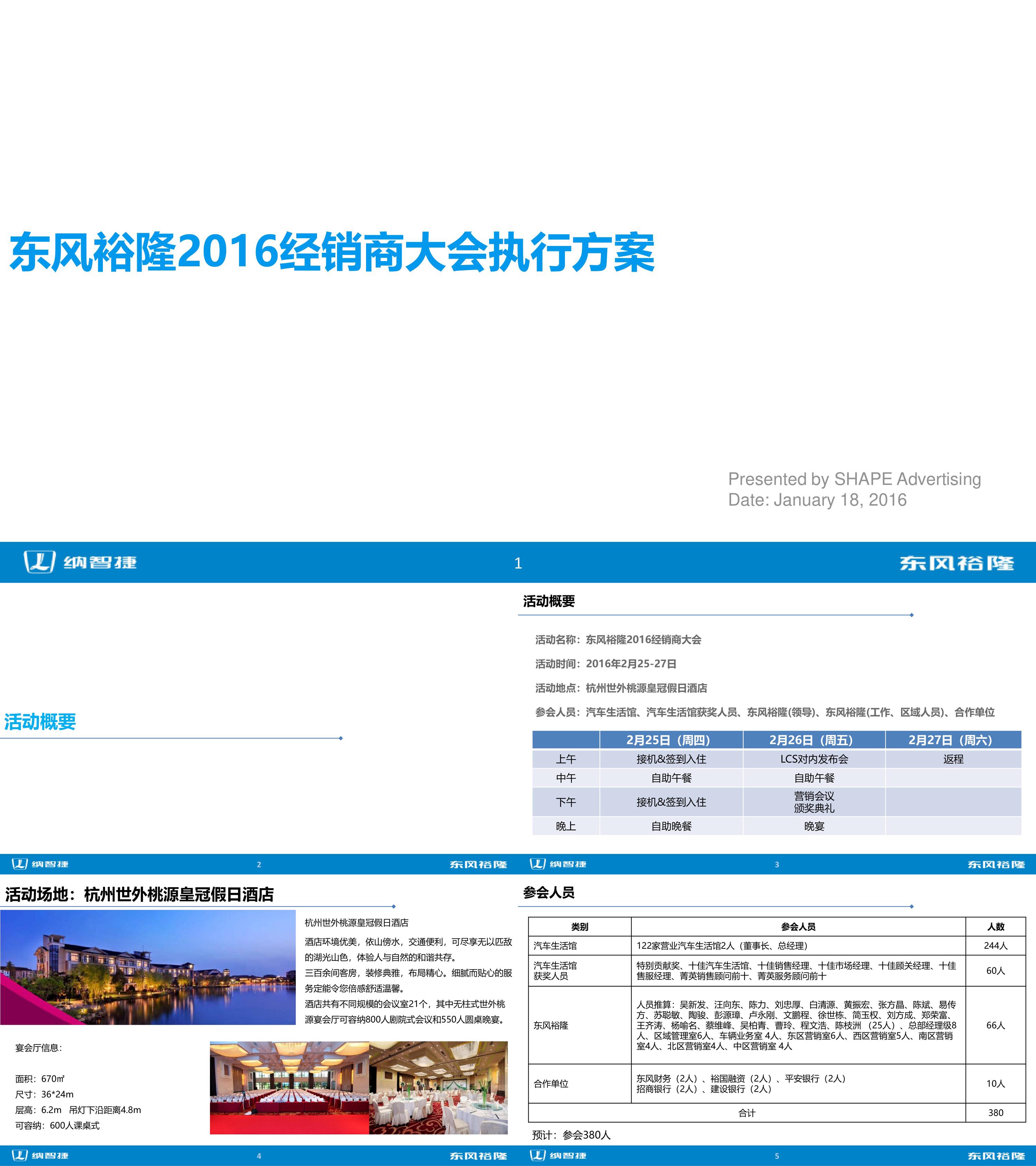 东风裕隆经销商大会执行方案