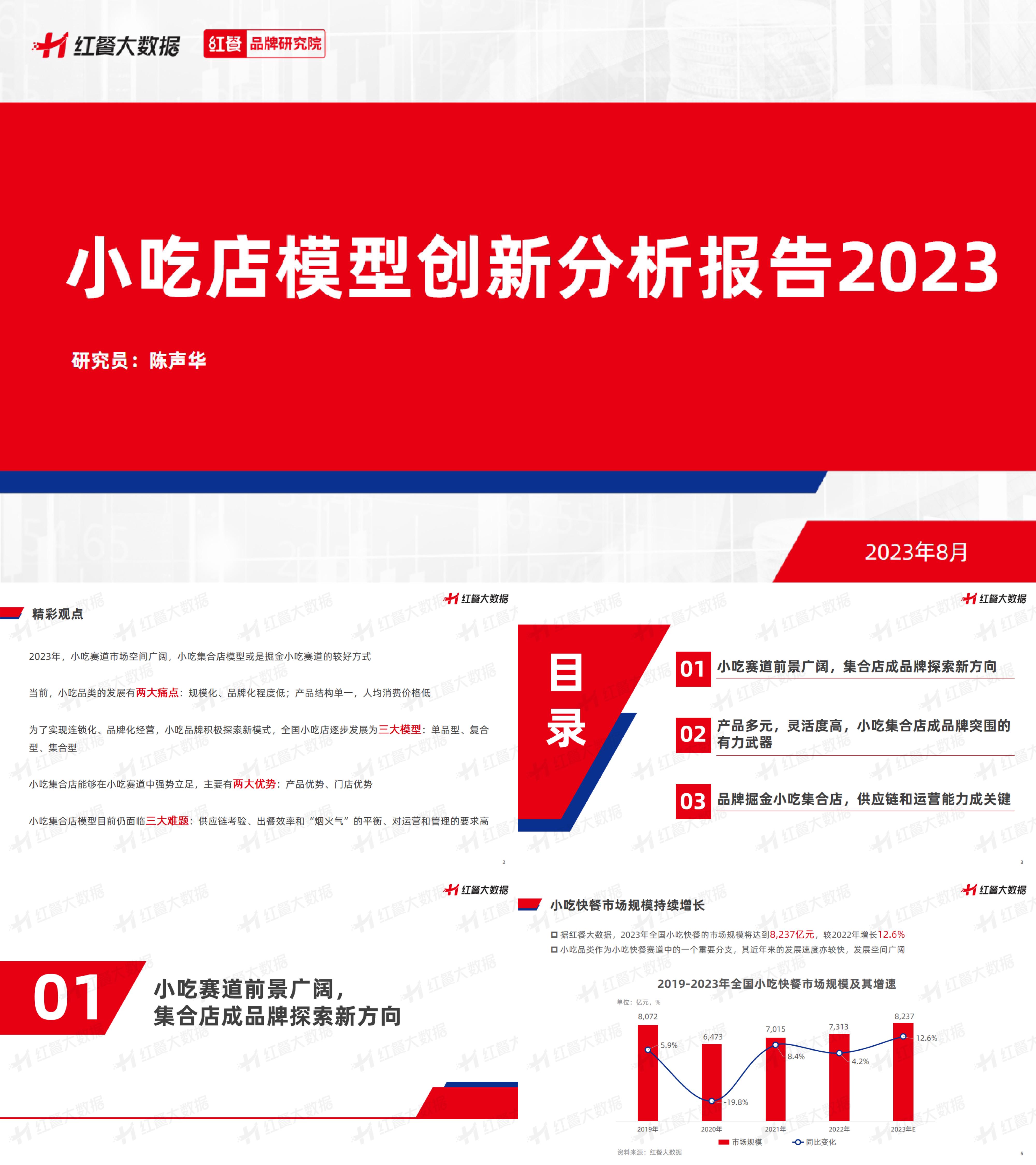 红餐品牌研究院小吃店模型创新分析报告2023