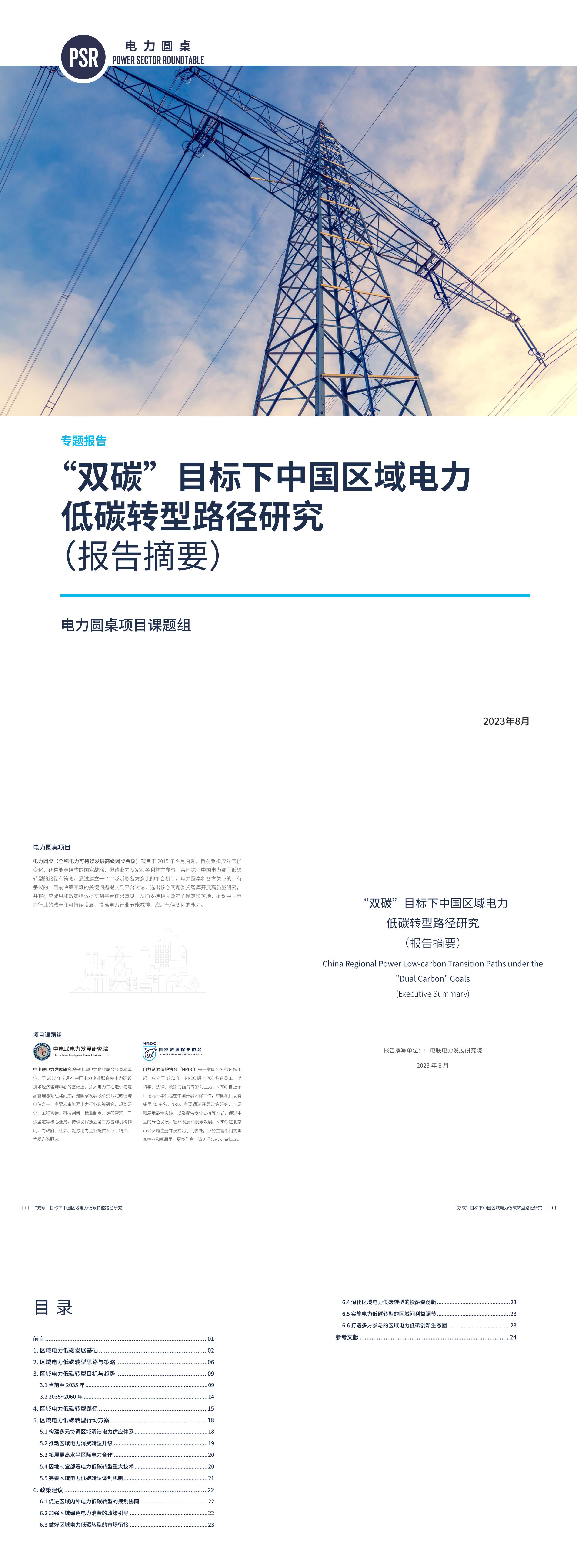 自然资源保护协会双碳目标下中国区域电力低碳转型路径研究报告