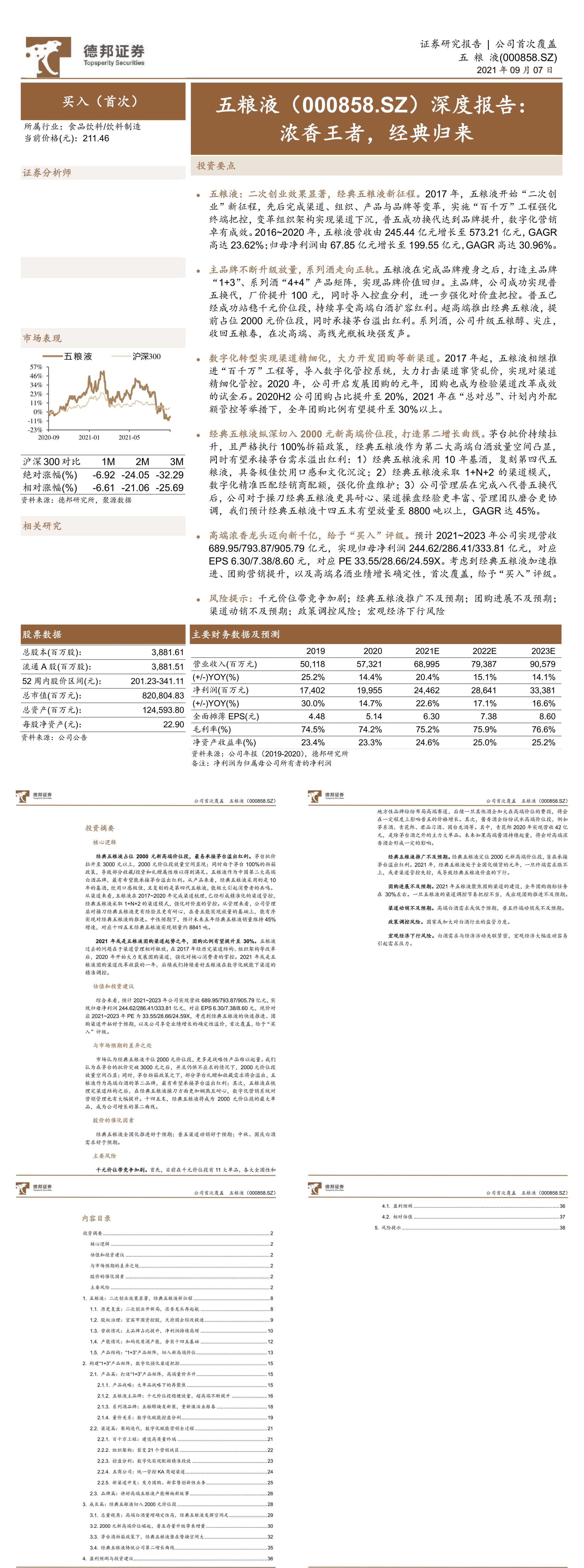 五粮液深度报告浓香王者经典归来德邦证券