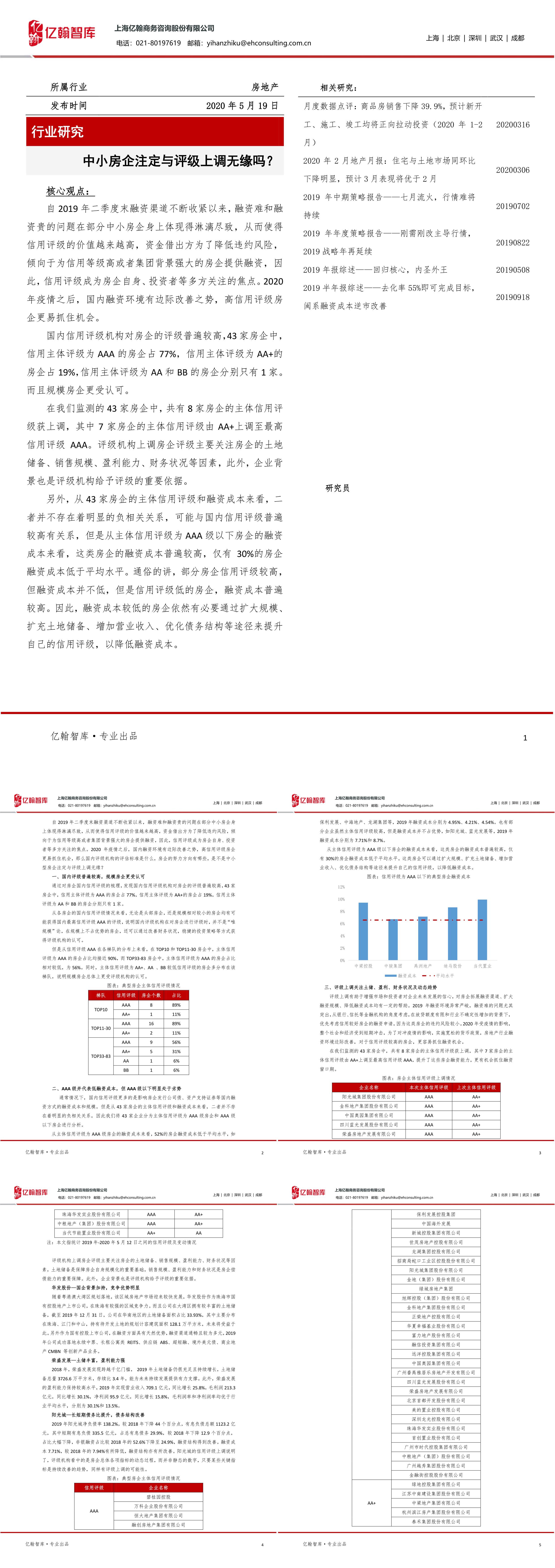 房地产中小房企注定与评级上调无缘吗