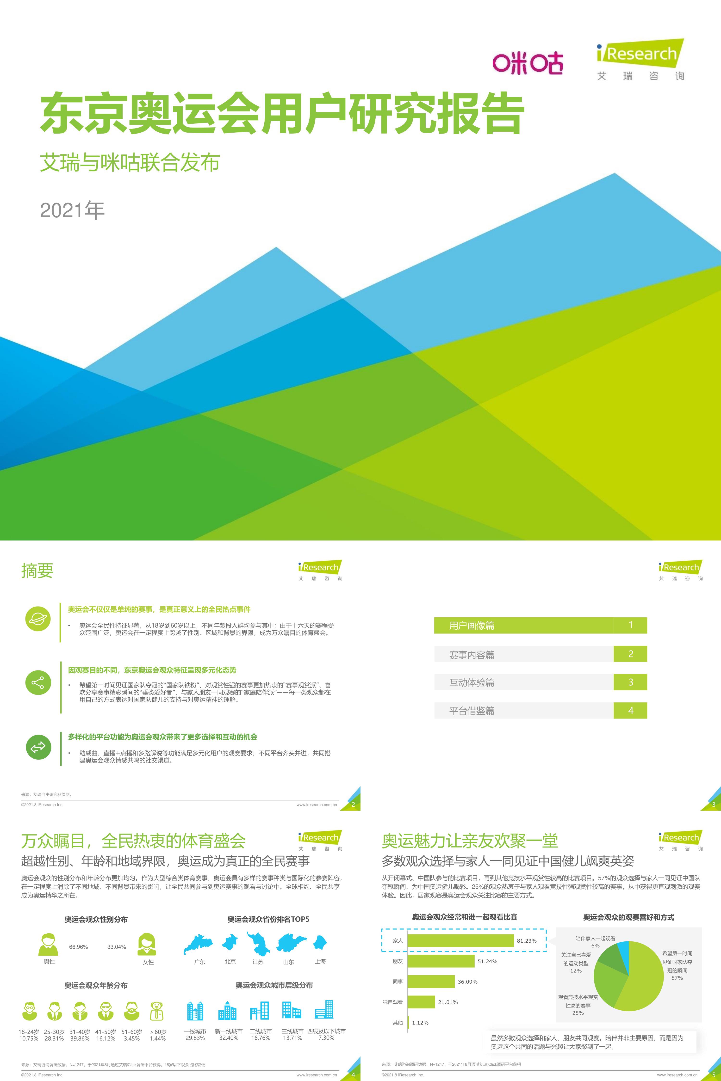 艾瑞咨询2021年东京奥运会用户研究报告