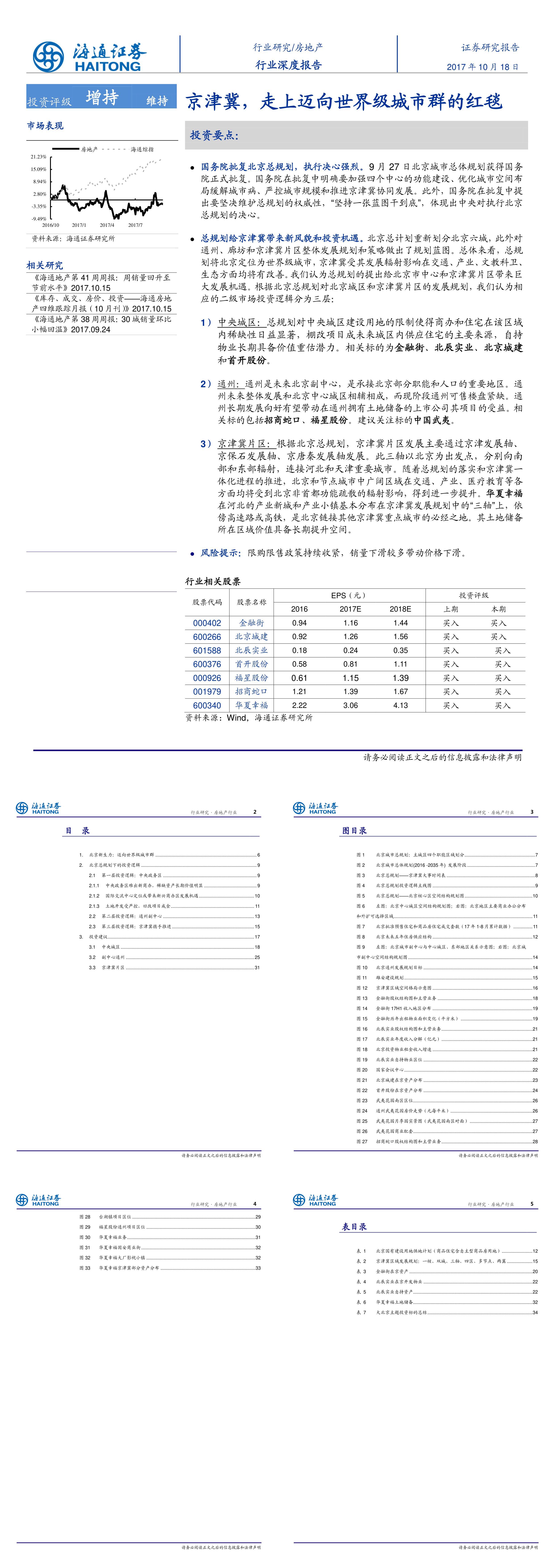 海通证券房地产行业深度报告京津冀走上迈向世界级城市群的红毯