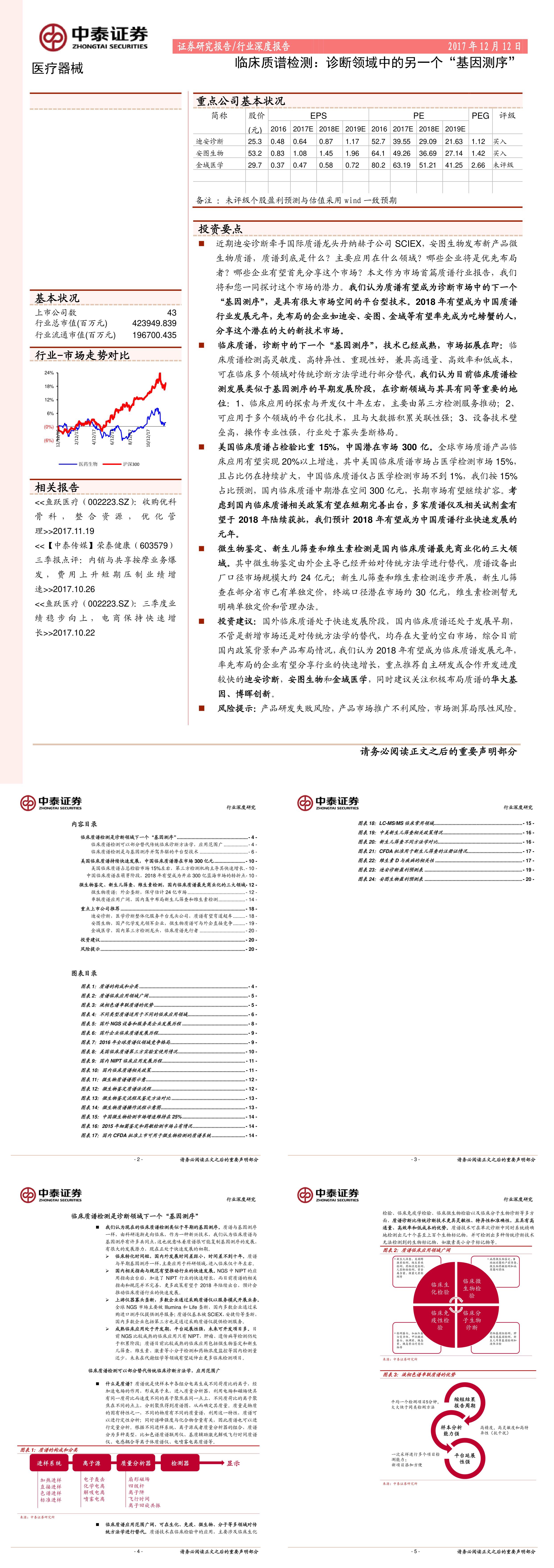 中泰证券临床质谱检测诊断领域中的另一个基因测序