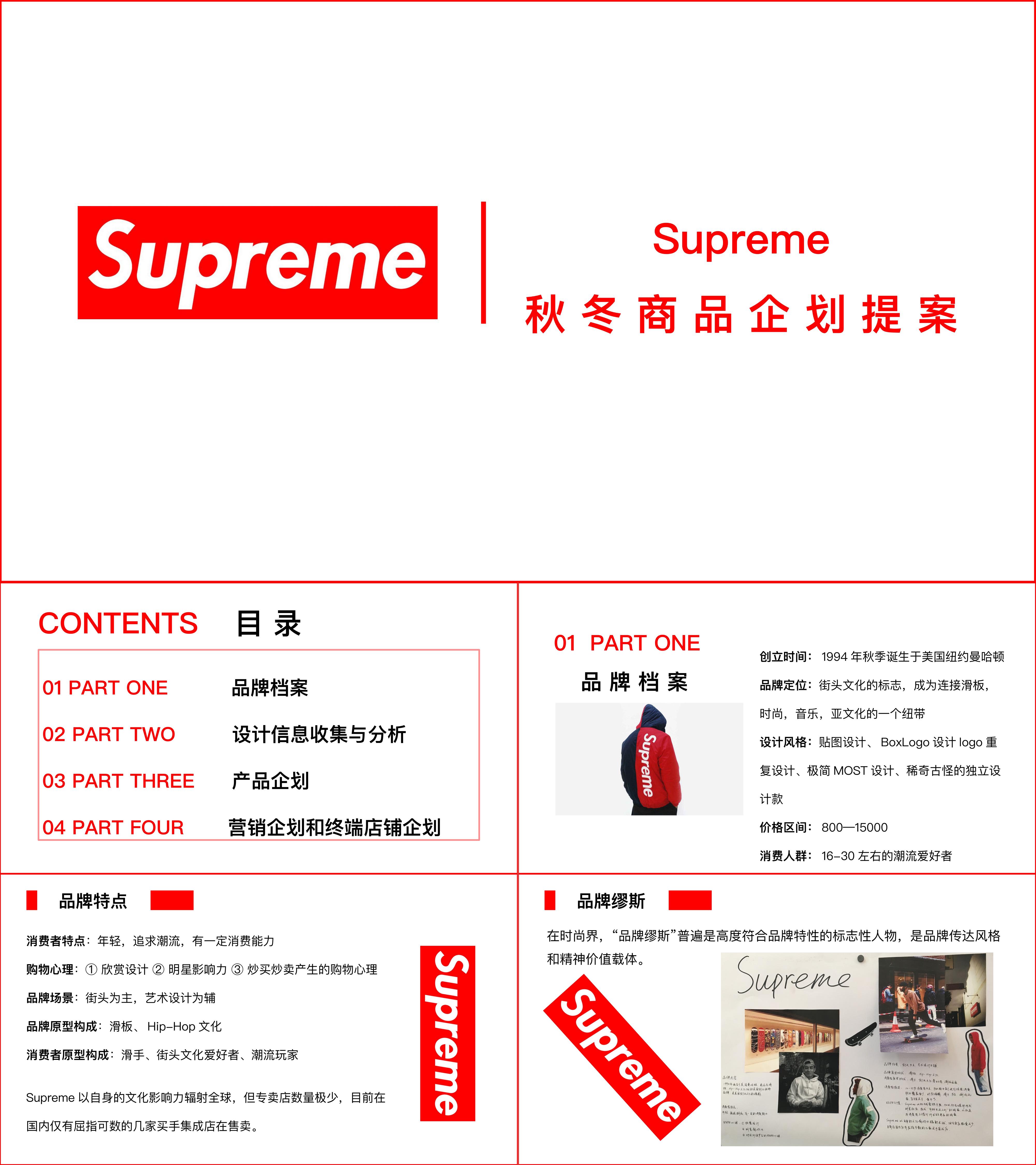 服装品牌Supreme秋冬商品企划