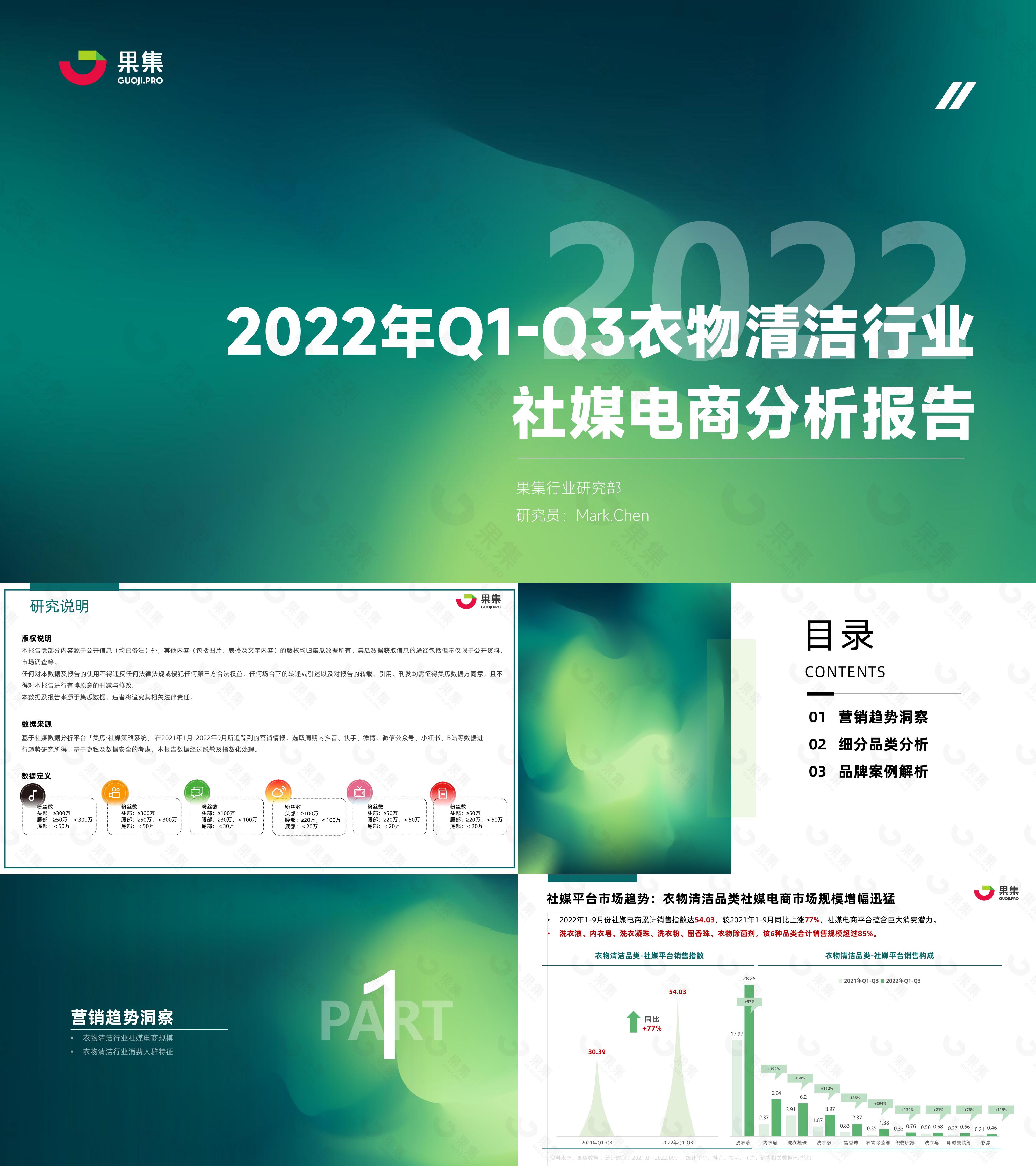 果集数据Q1Q3衣物清洁行业社媒电商分析报告