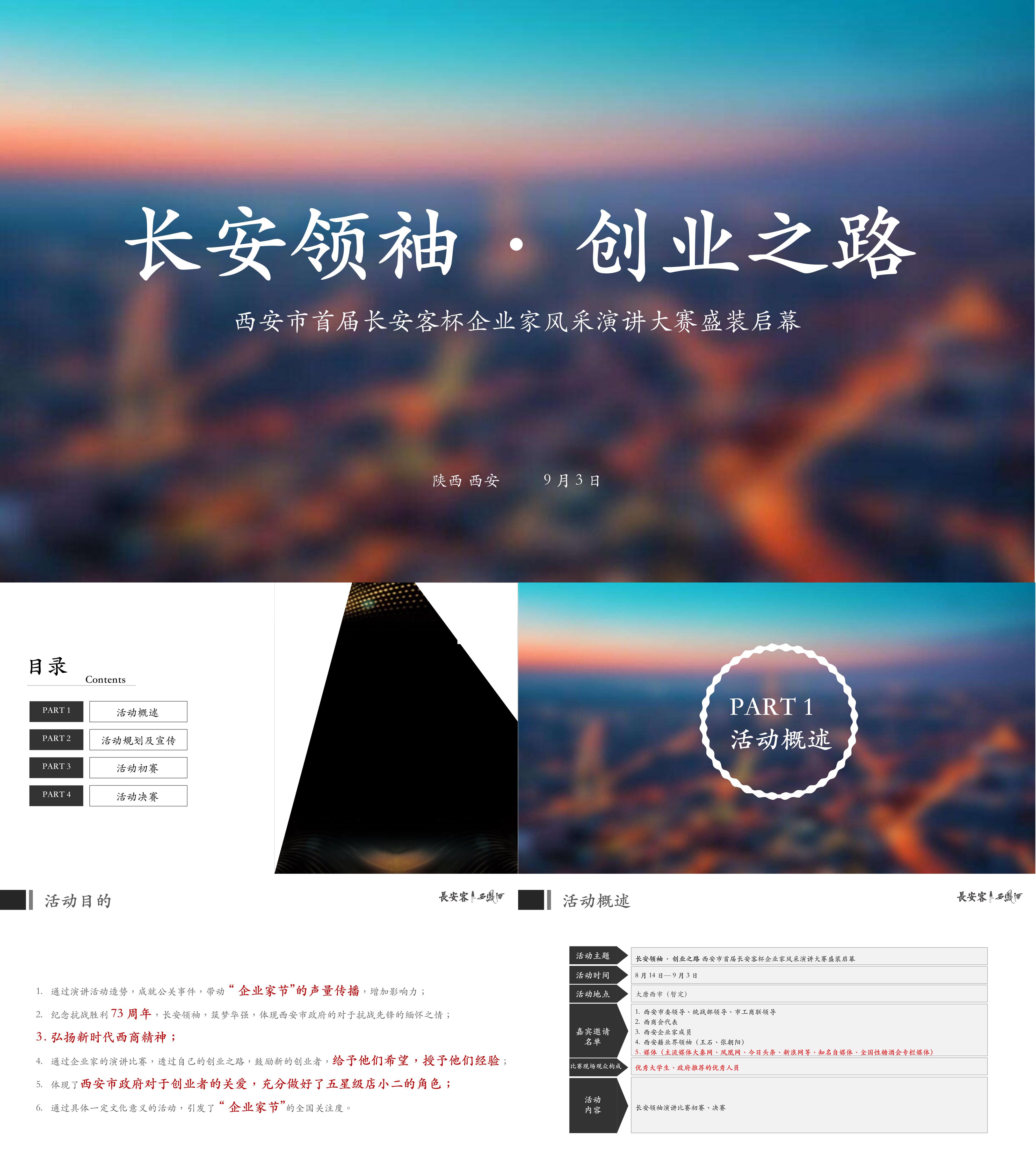 方案西安市首届长安客杯企业家风采演讲大赛活动策划方案