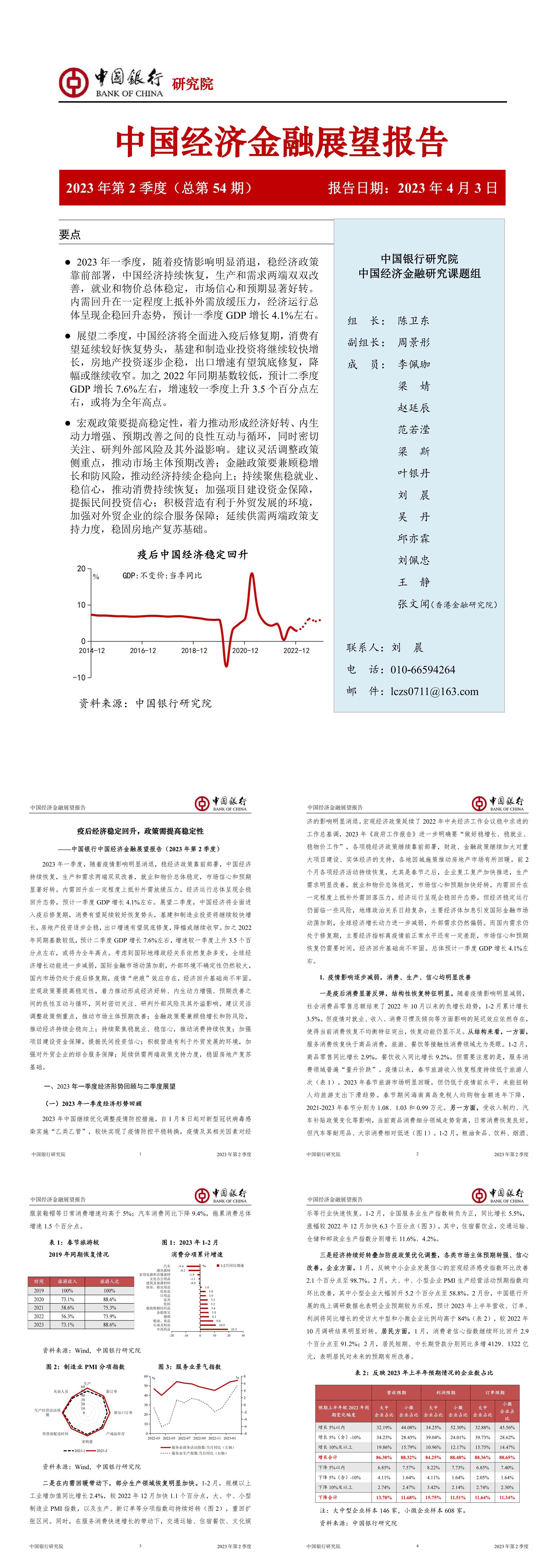 中国银行中国经济金融展望报告2023年第2季度总第54期