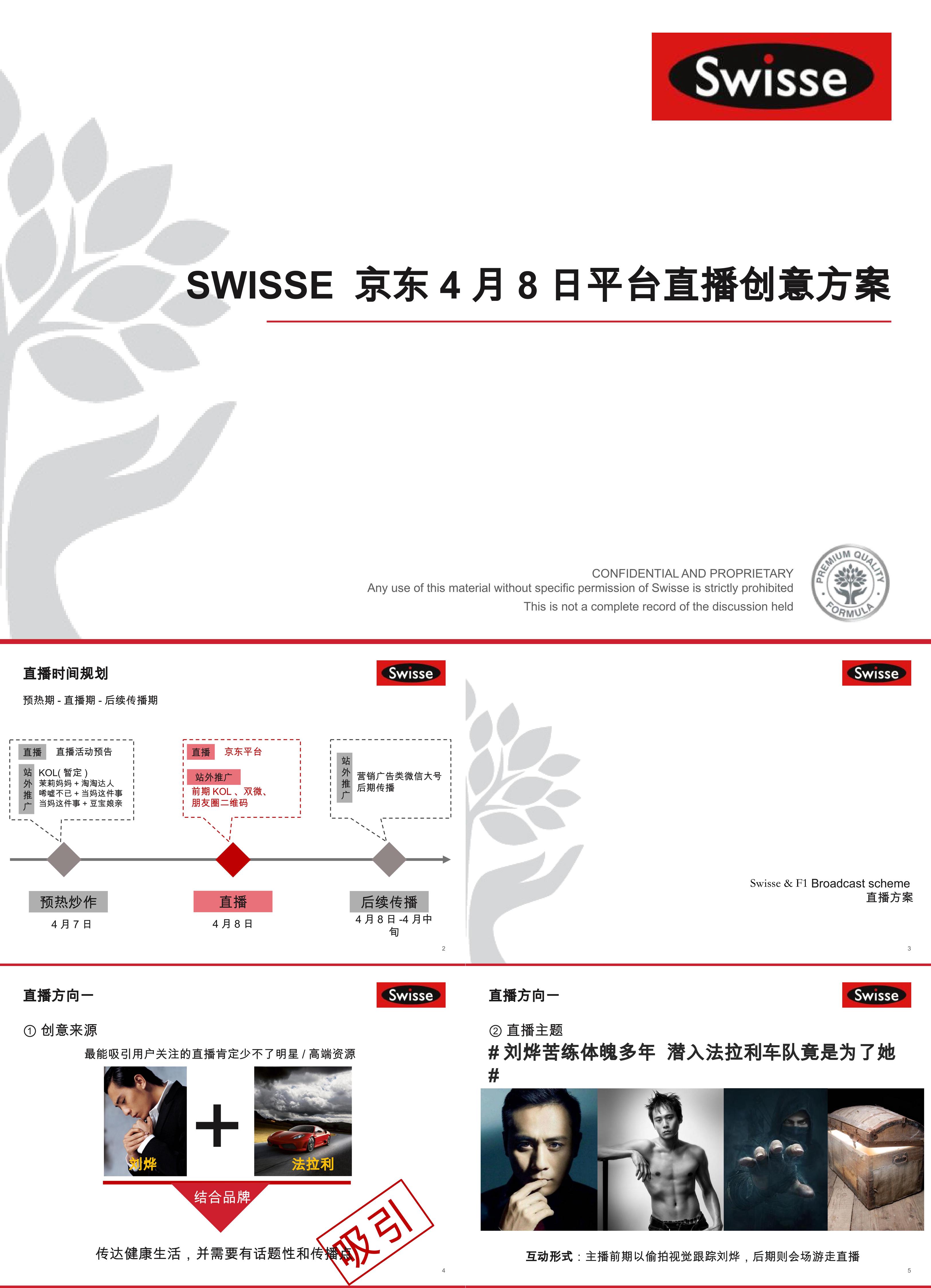 京东平台&Swisse直播方案