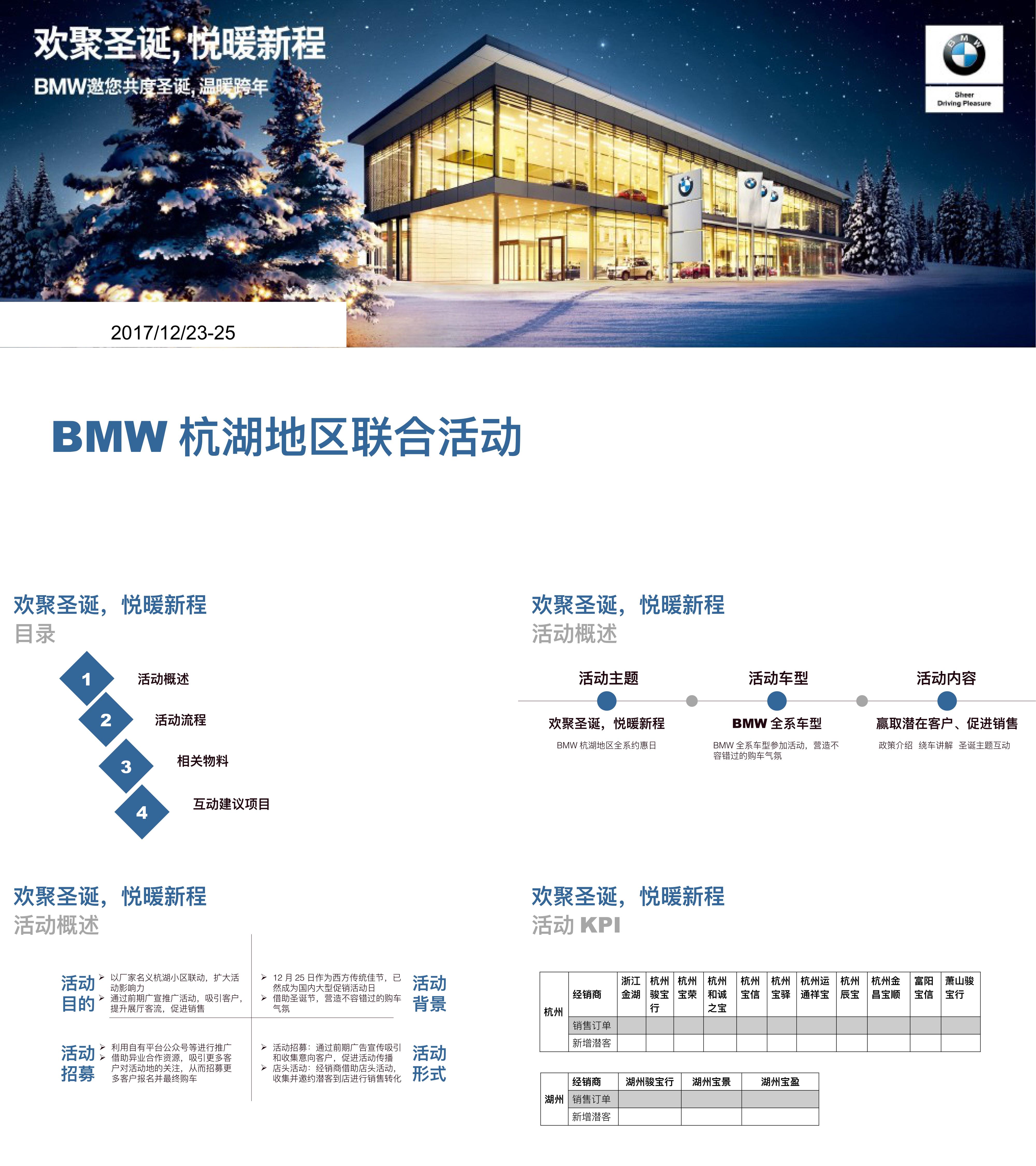 BMW杭湖地区圣诞联合活动简案