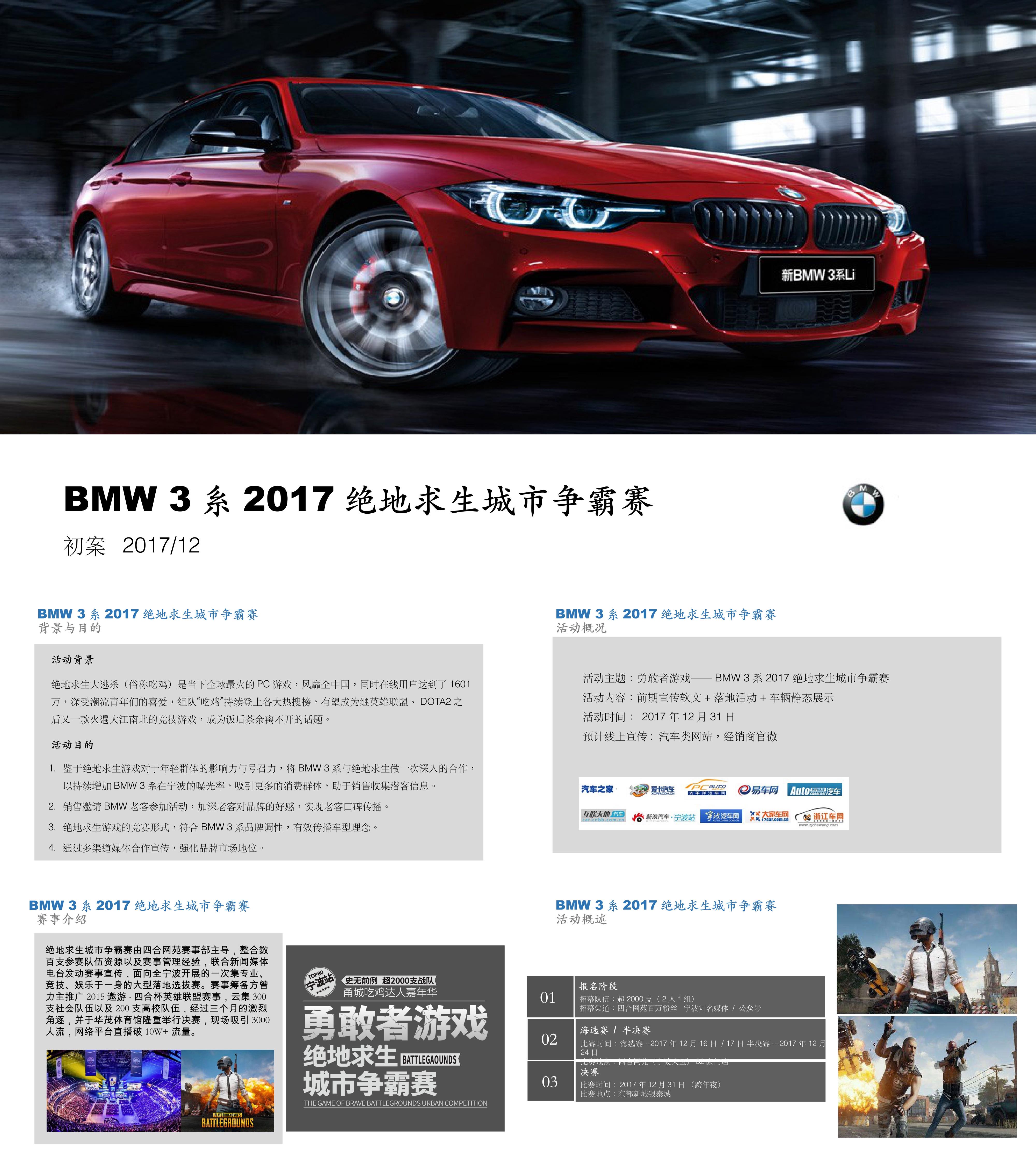 BMW3系绝地求生城市争霸赛策划案