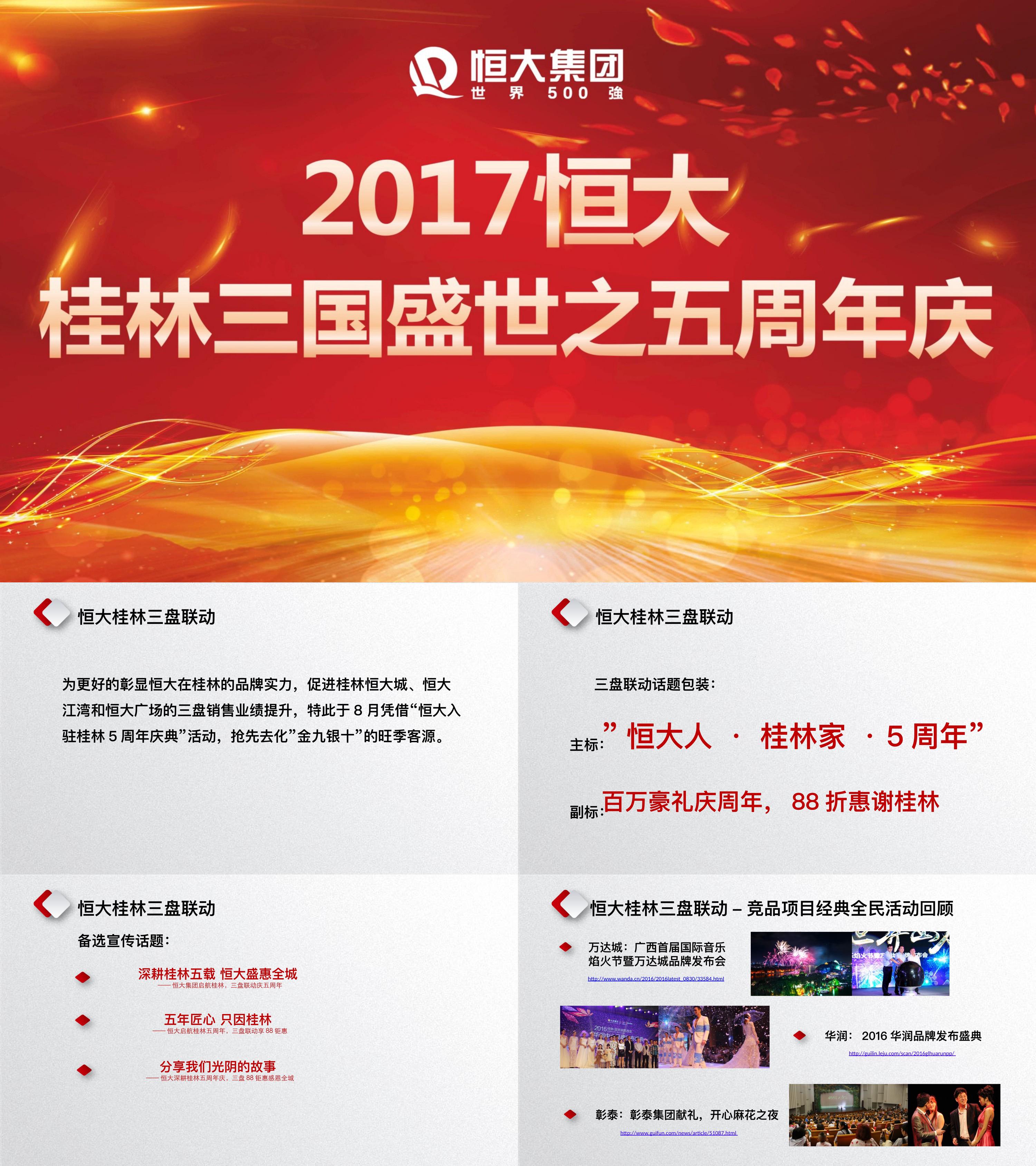 恒大桂林三国盛世之五周年庆推广活动策划案