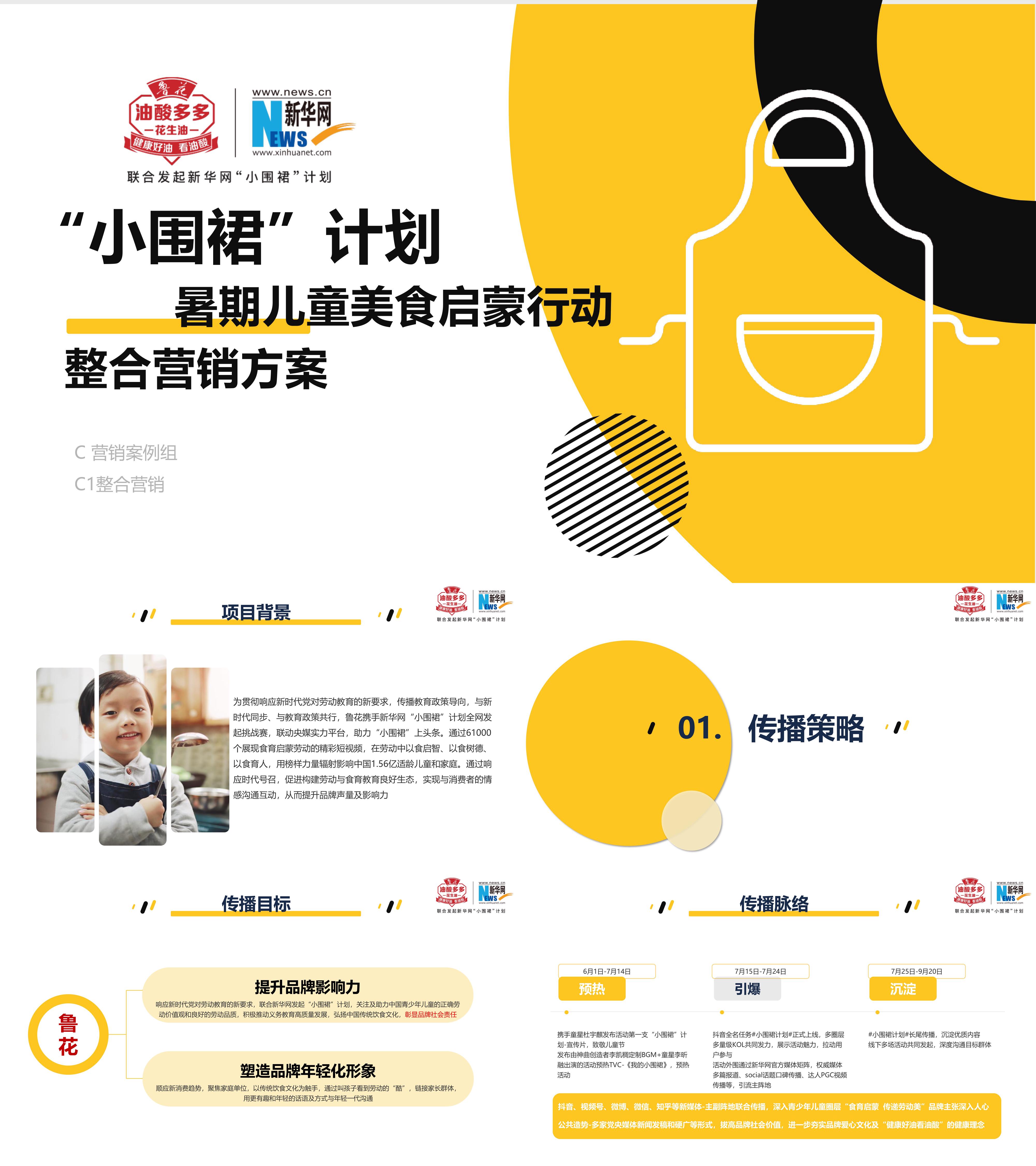 粮油花生油小围裙计划暑期儿童美食整合营销方案