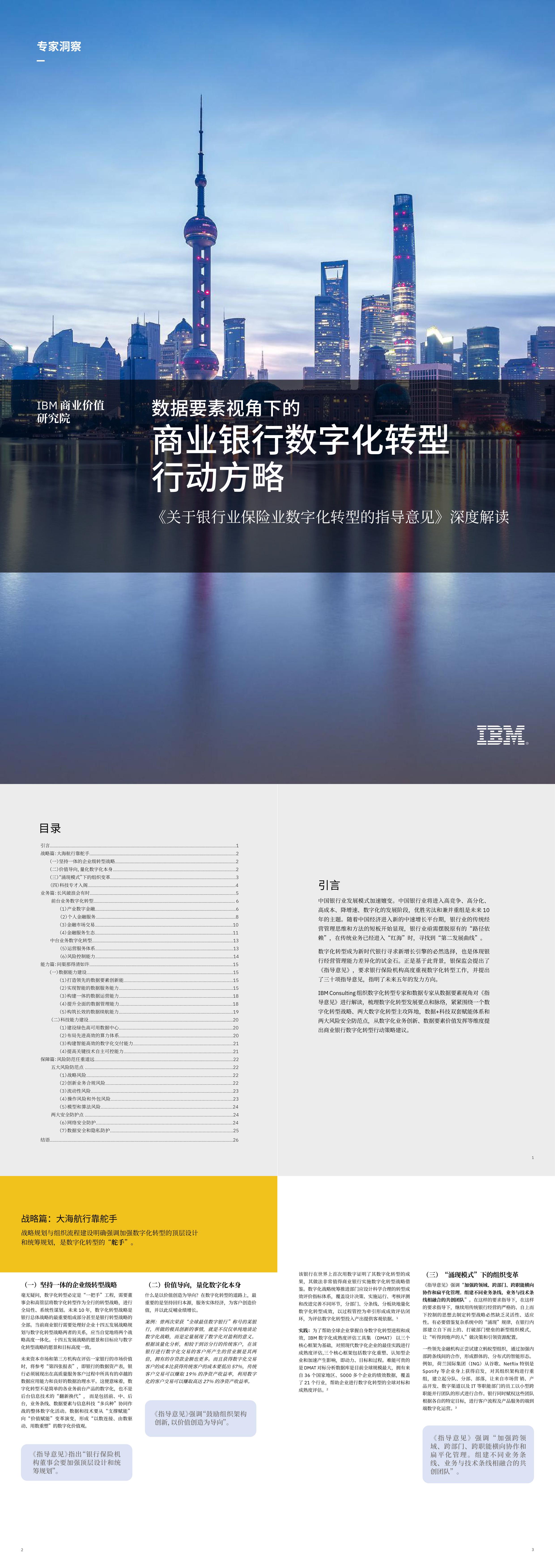 数据要素视角下的商业银行数字化转型行动方略IBM