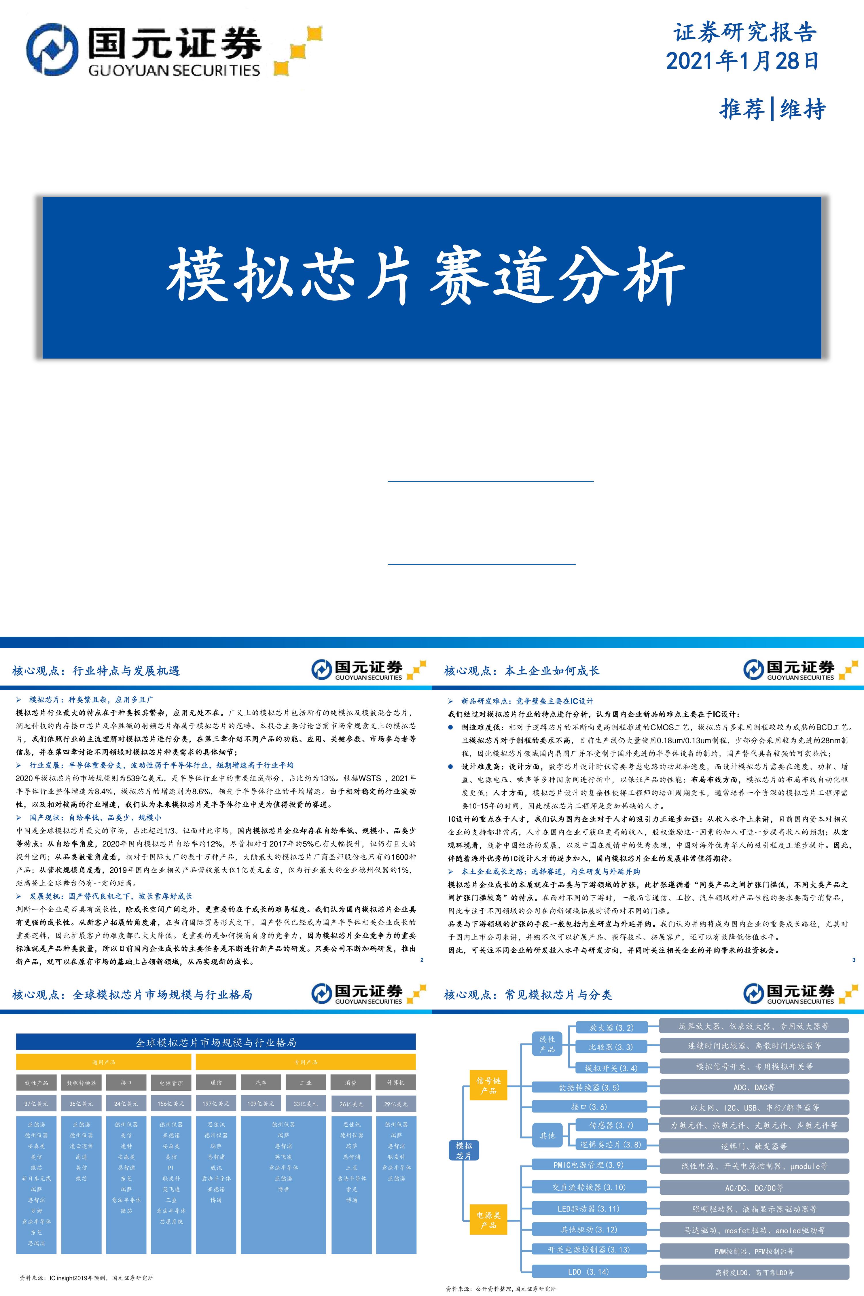 模拟芯片赛道分析国元证券