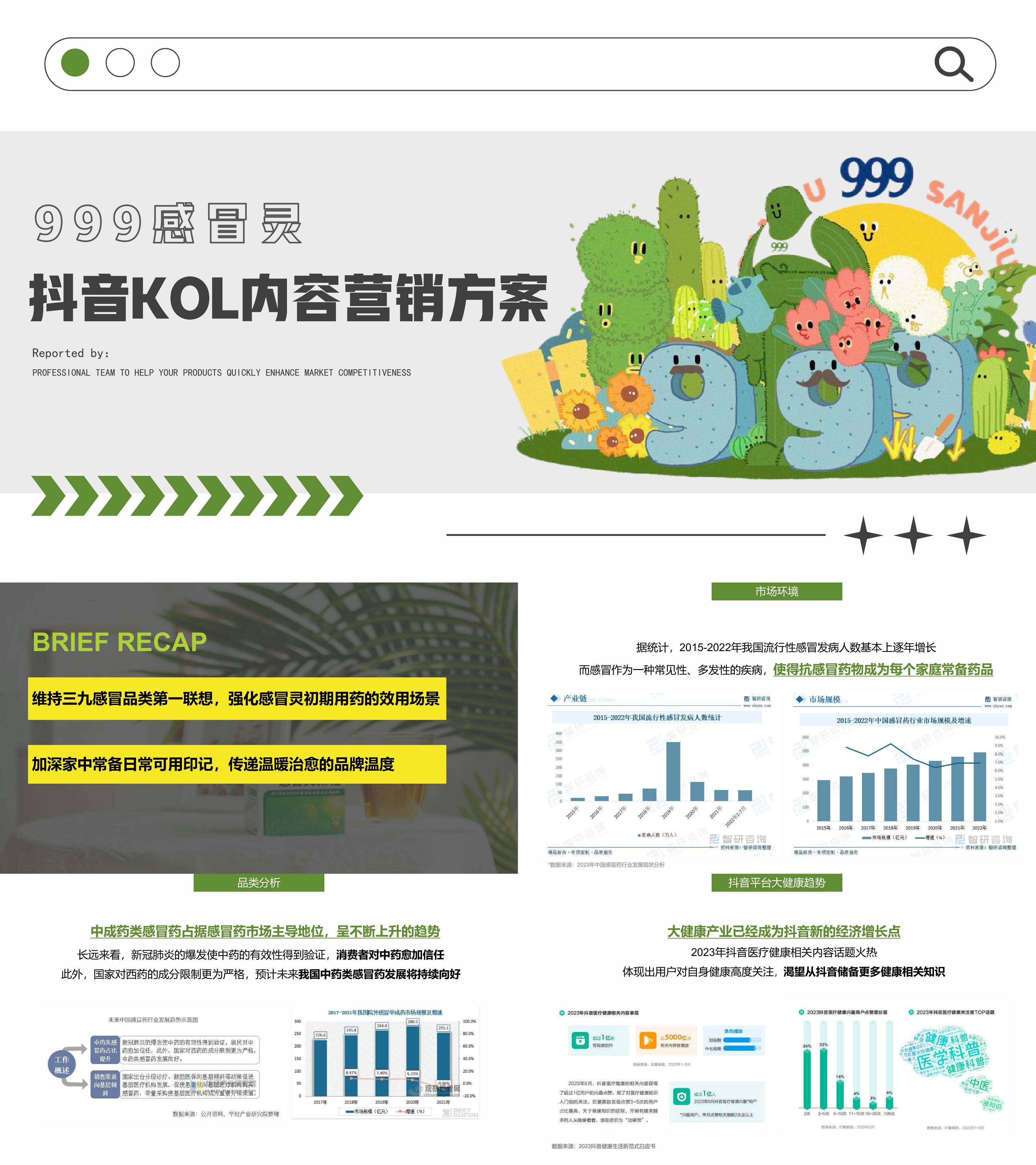 2024年999感冒灵药品抖音kol内容营销方案