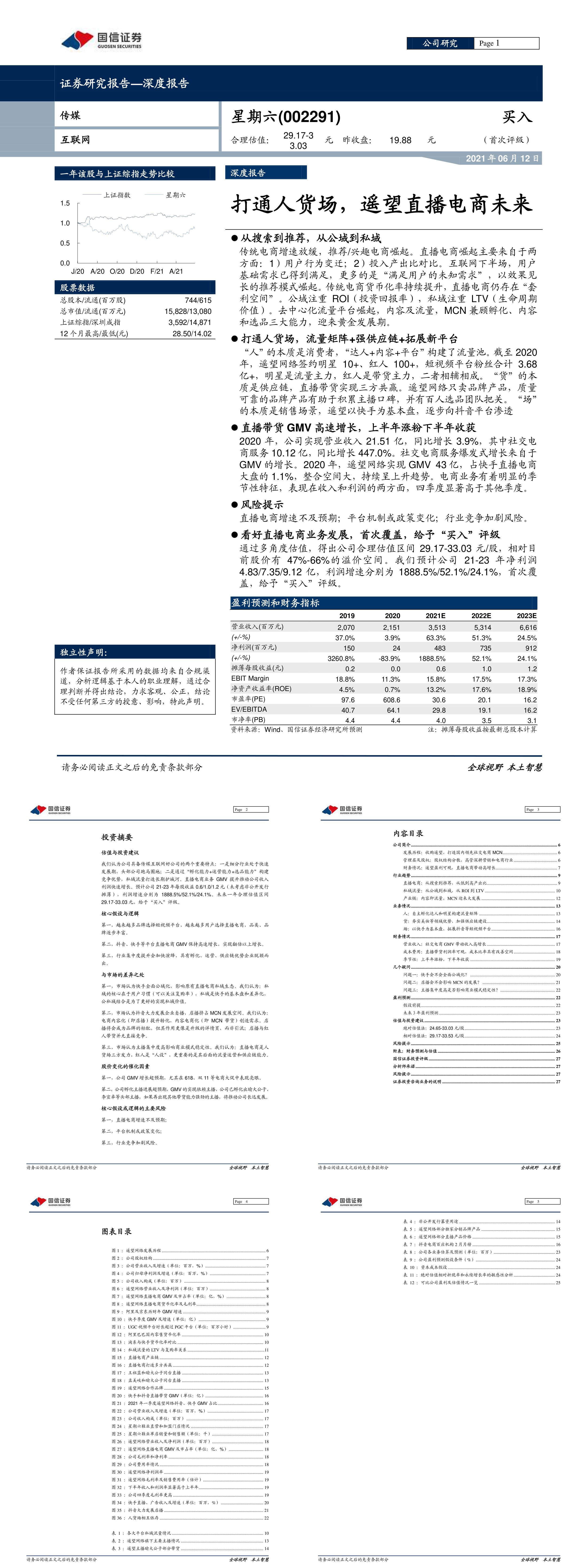 星期六深度报告打通人货场遥望直播电商未来国信证券