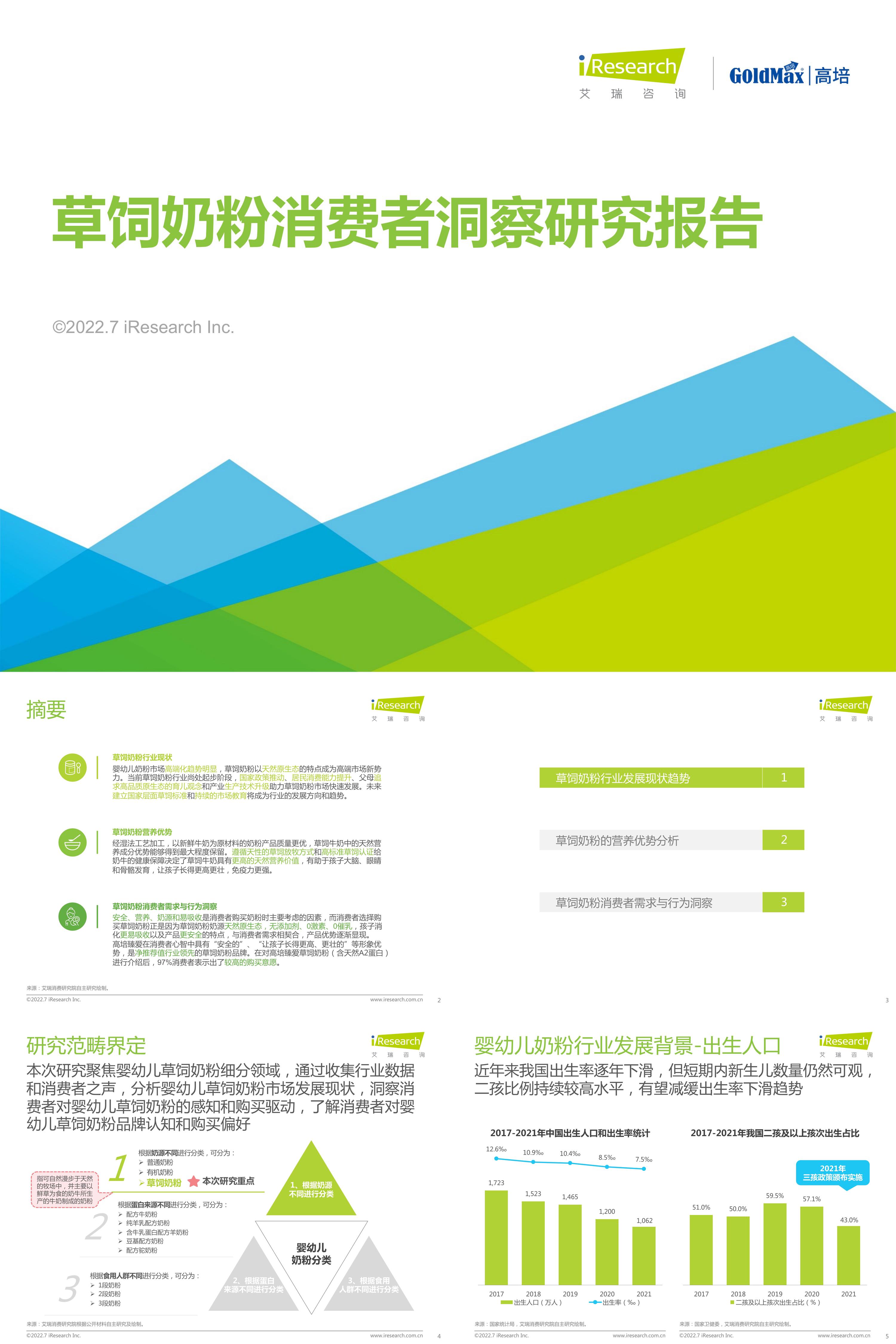 2022年草饲奶粉消费者洞察研究报告艾瑞咨询