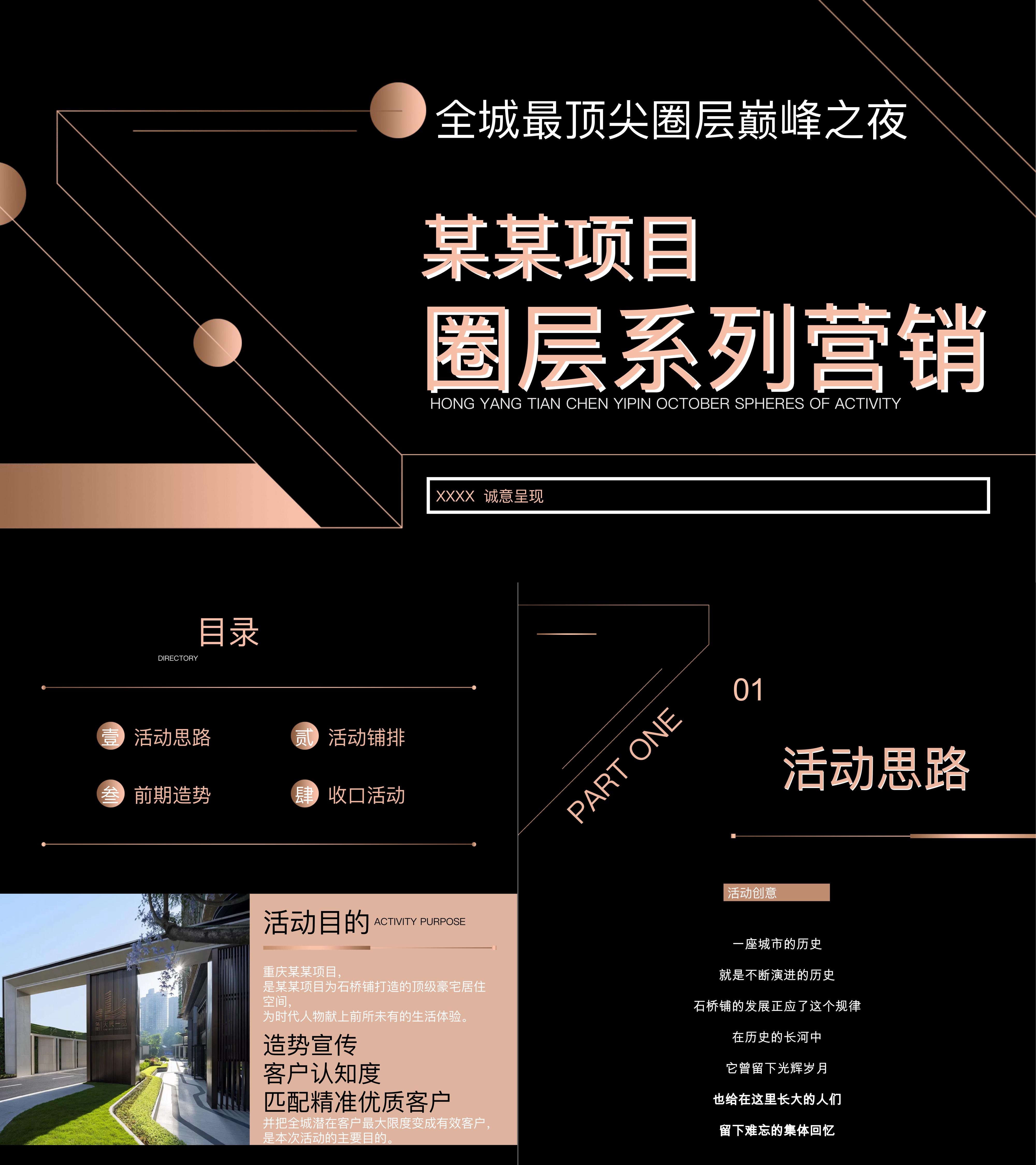 地产顶尖圈层全城造势系列营销黑金大气活动方案