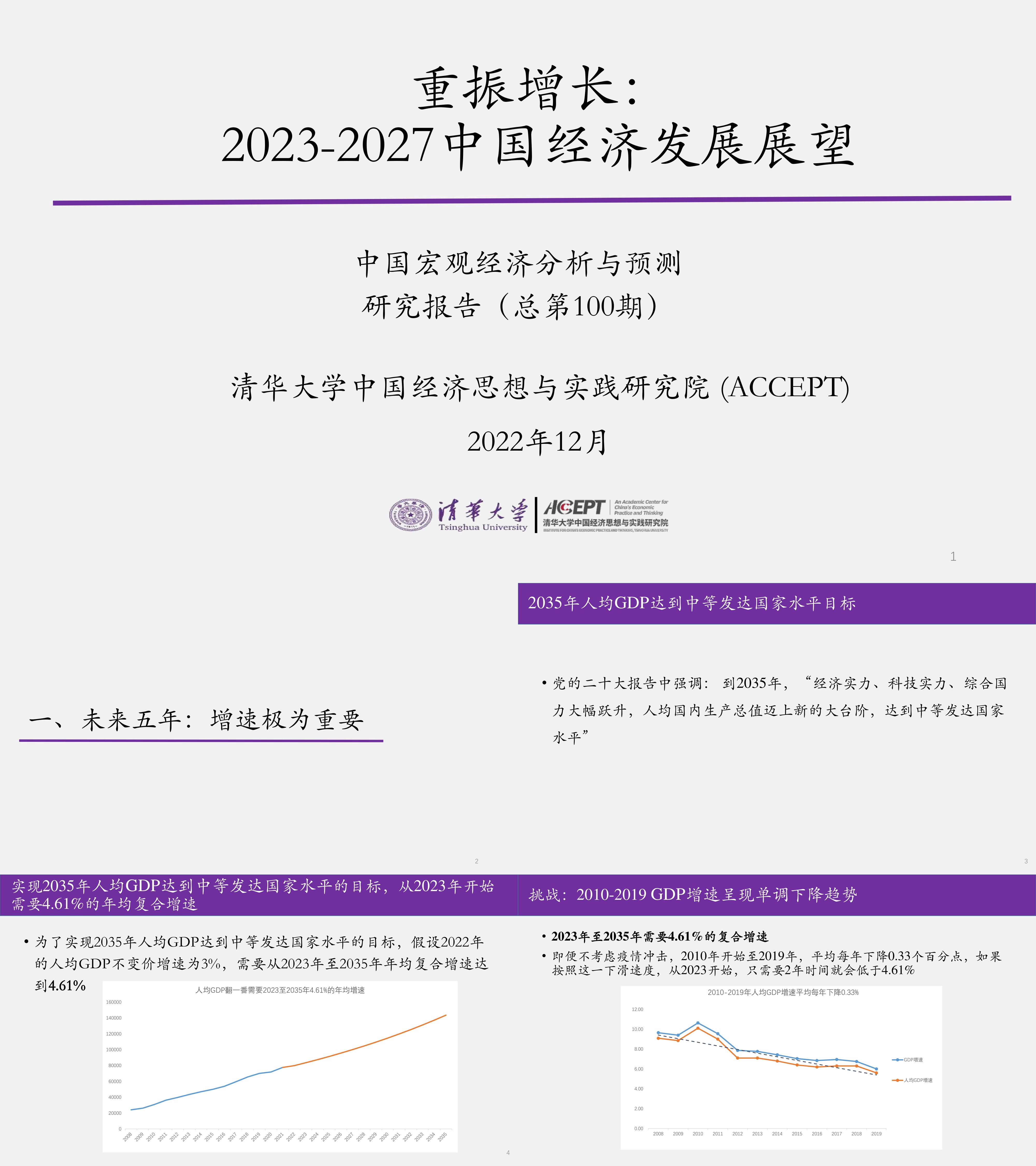 清华大学重振增长20232027中国经济发展展望