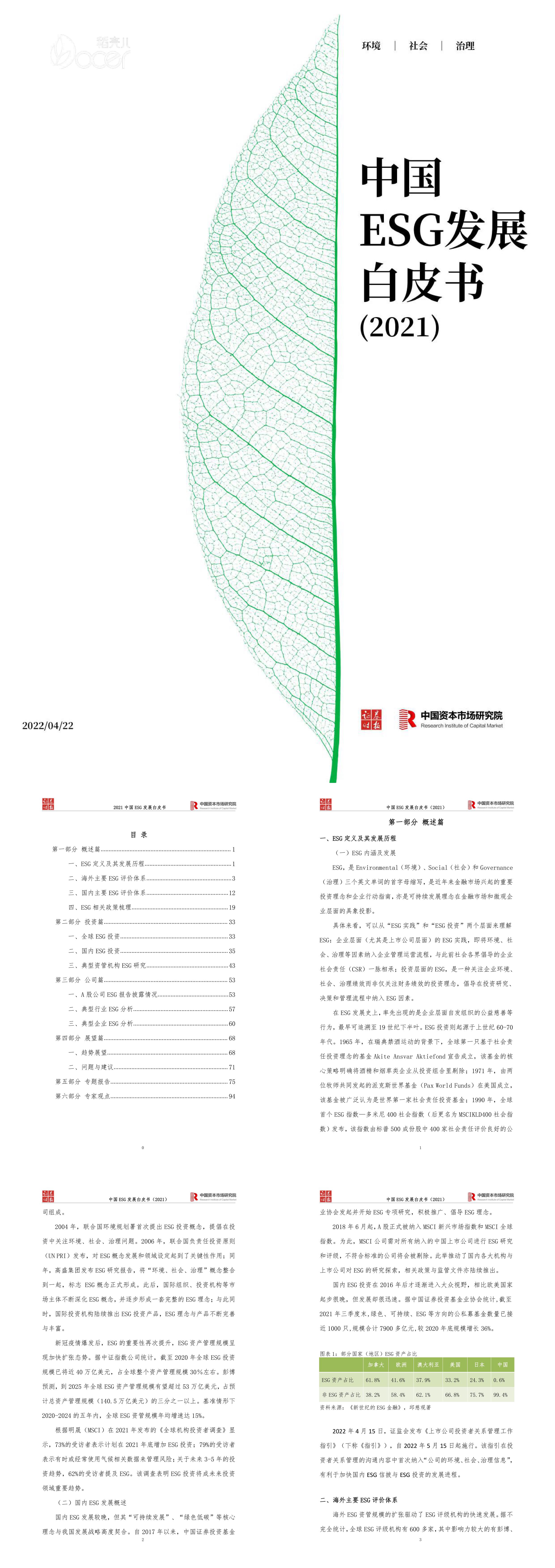 中国ESG发展白皮书证券时报报告