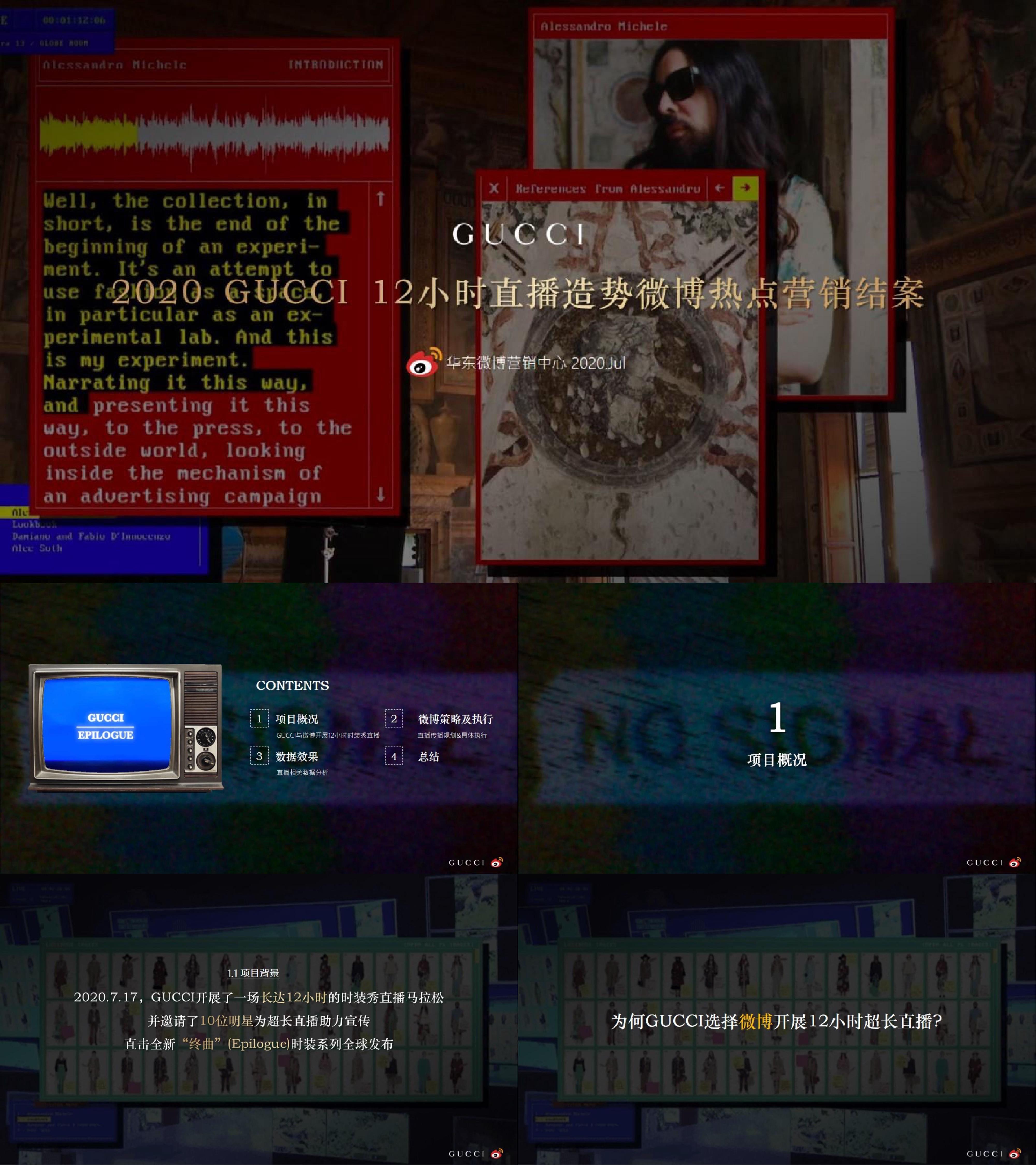 2020年GUCCI直播热点造势社会化传播营销结案