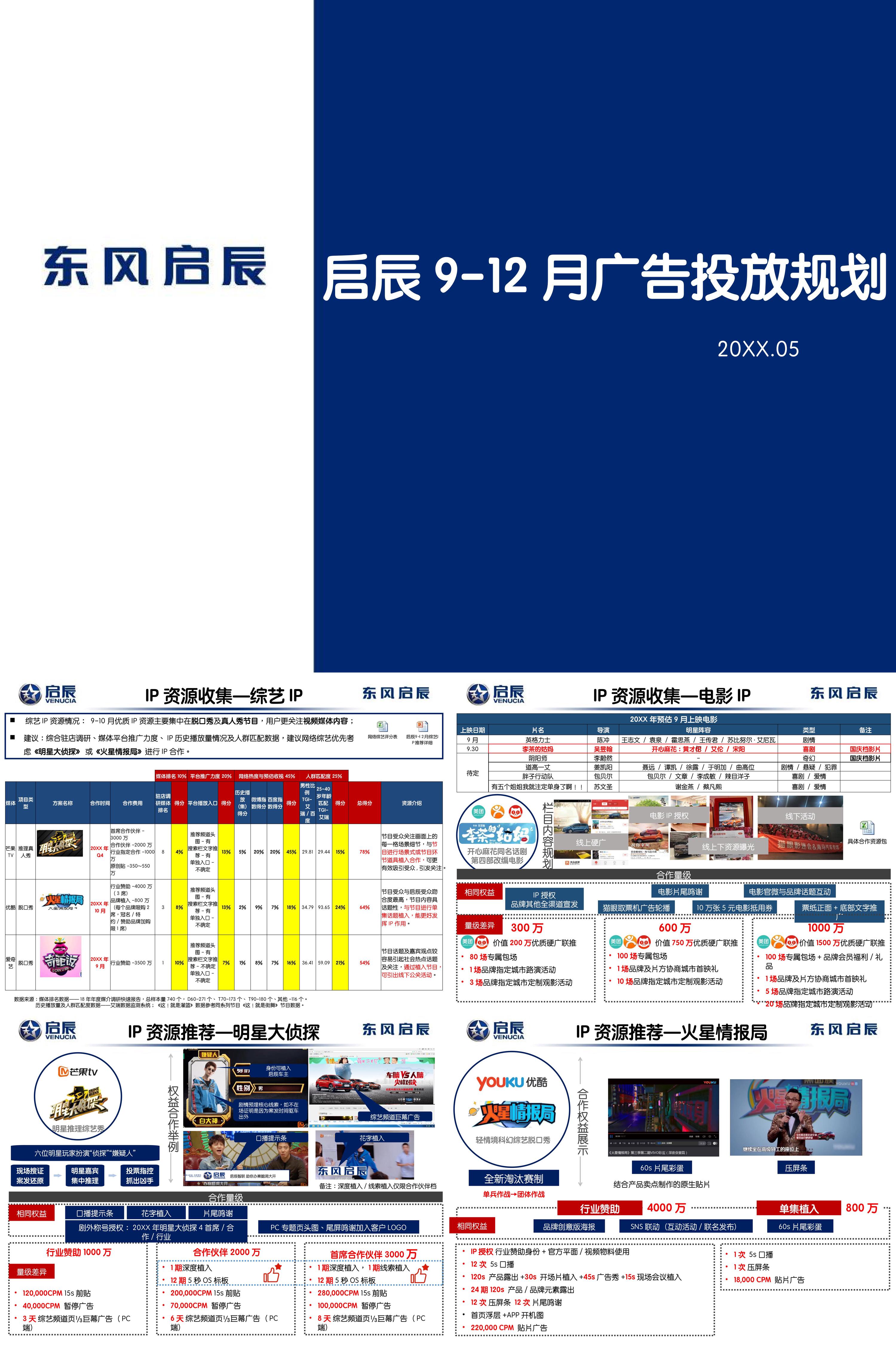 启辰汽车9-12月广告投放规划方案