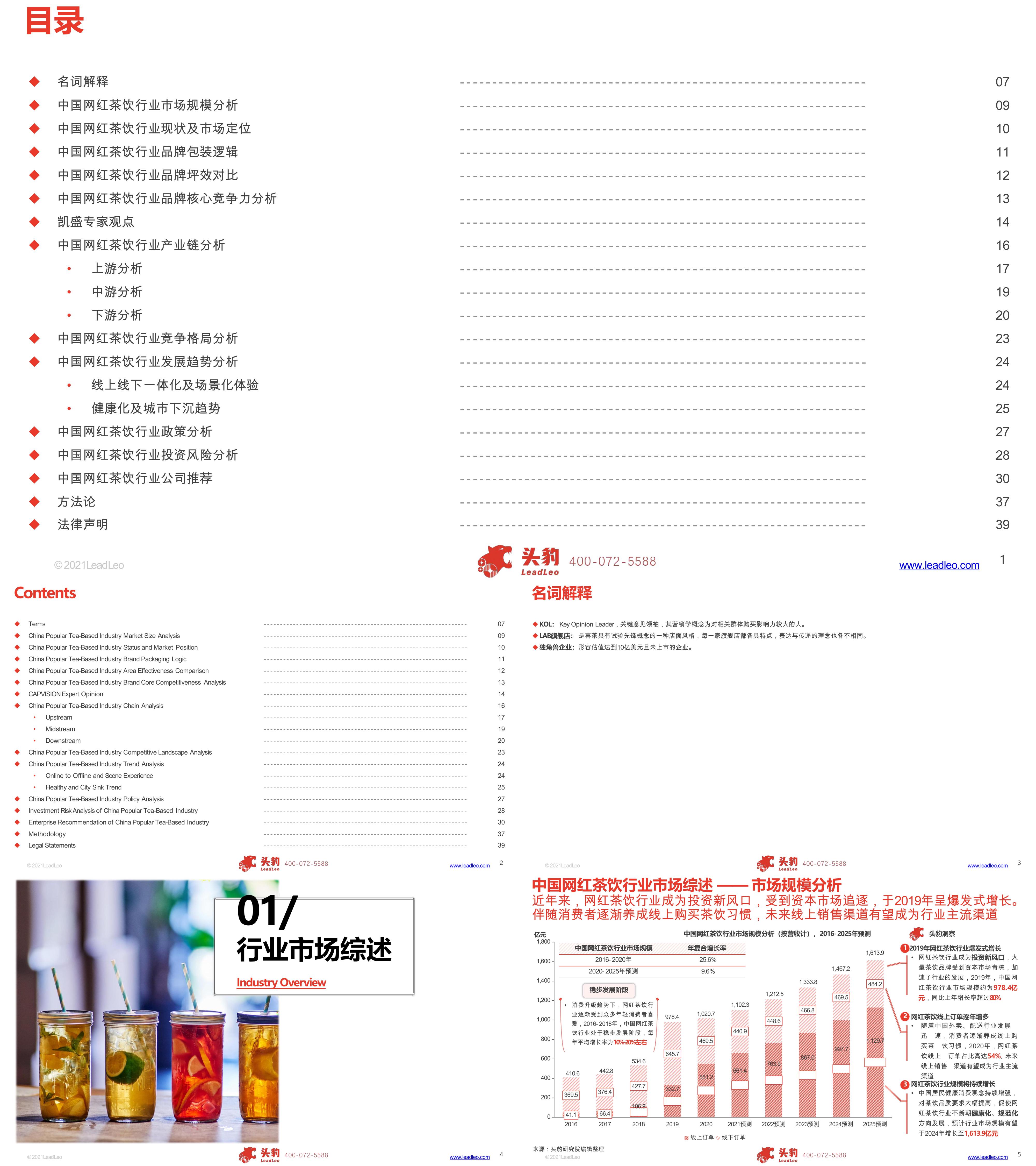 2021年中国网红茶饮行业报告头豹研究院