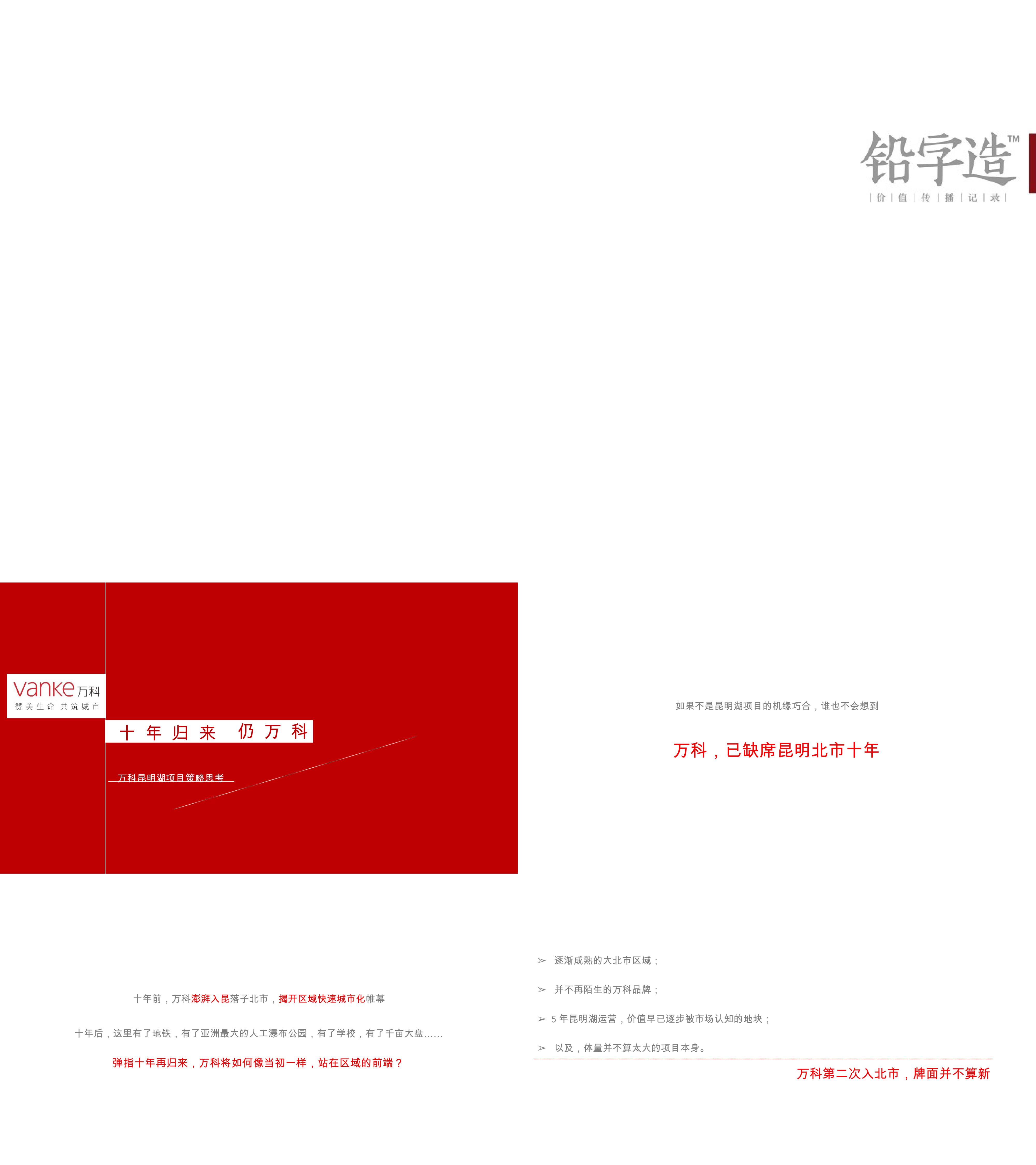 万科昆明湖项目提报比稿竞标案铅字造