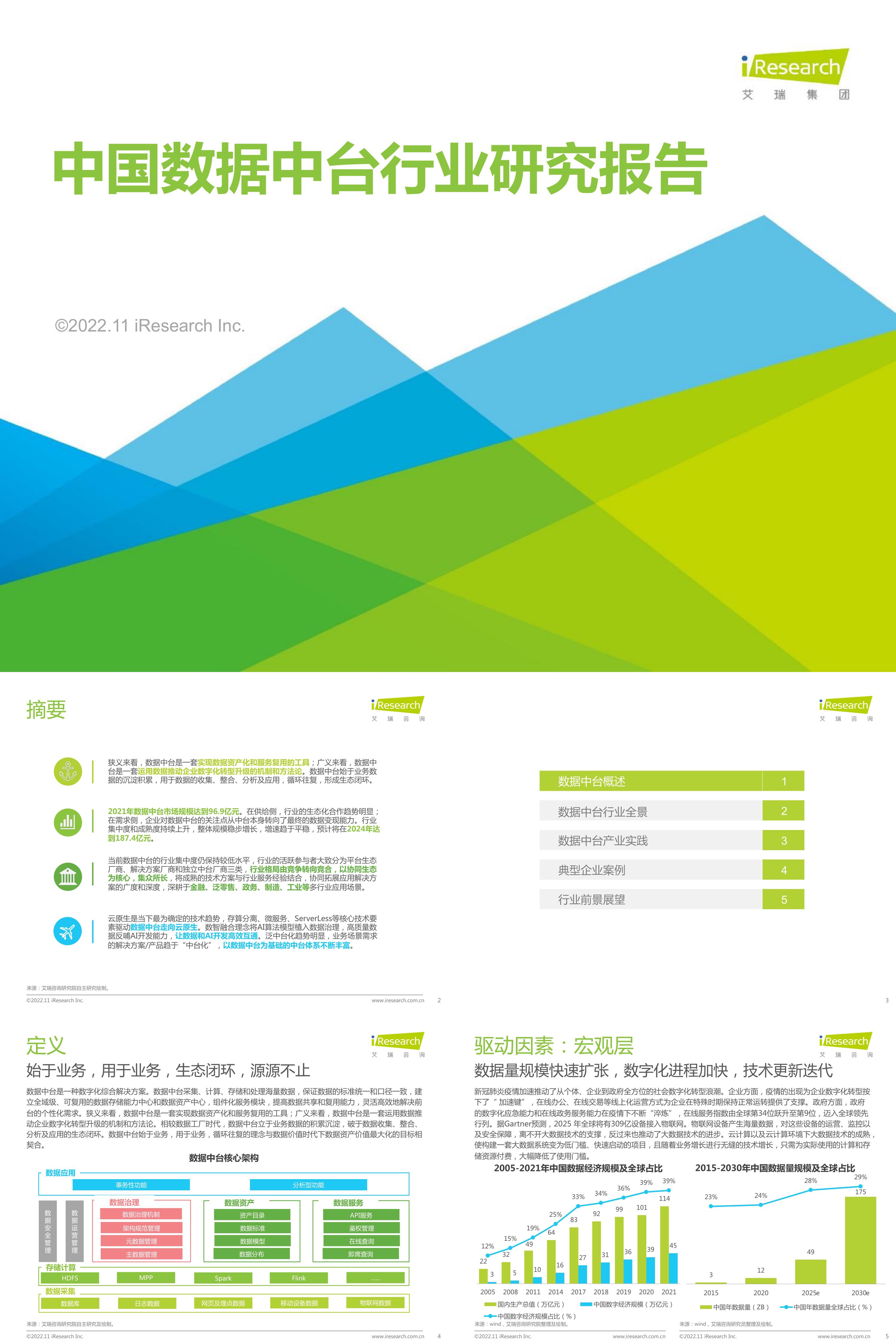 艾瑞咨询2022年中国数据中台行业研究报告