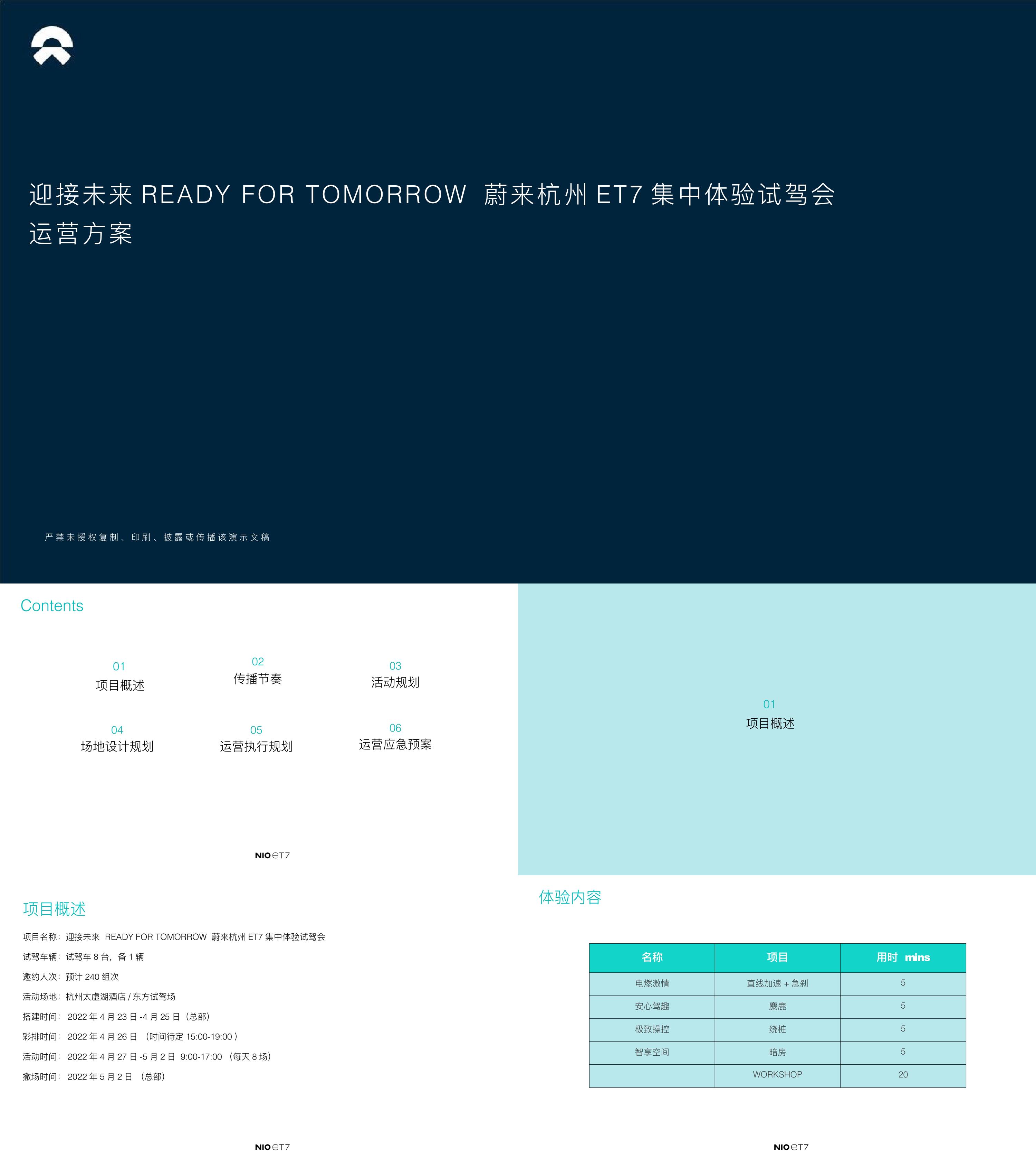 ET7集中体验试驾会运营方案