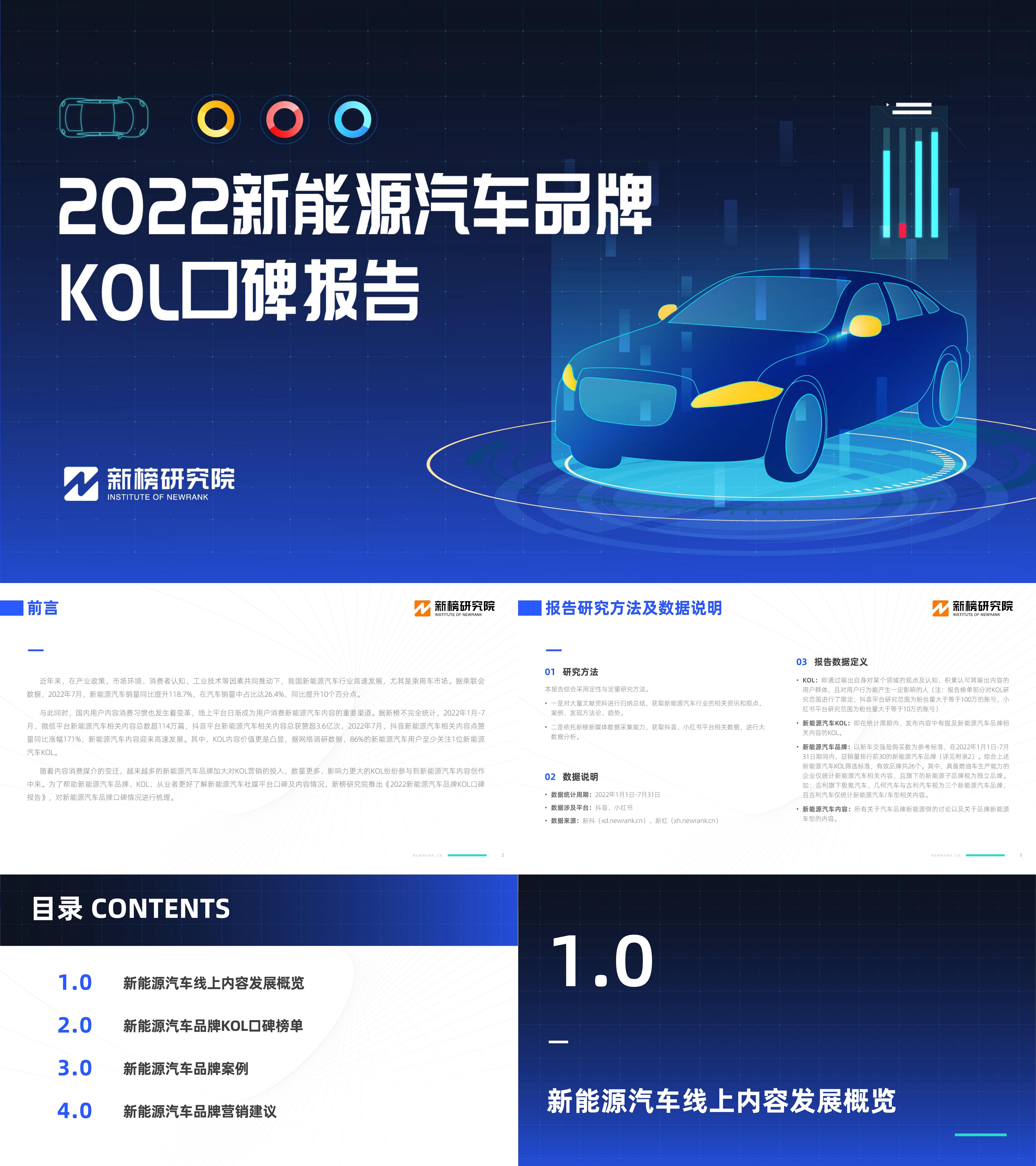 新能源汽车品牌KOL口碑报告新榜研究院