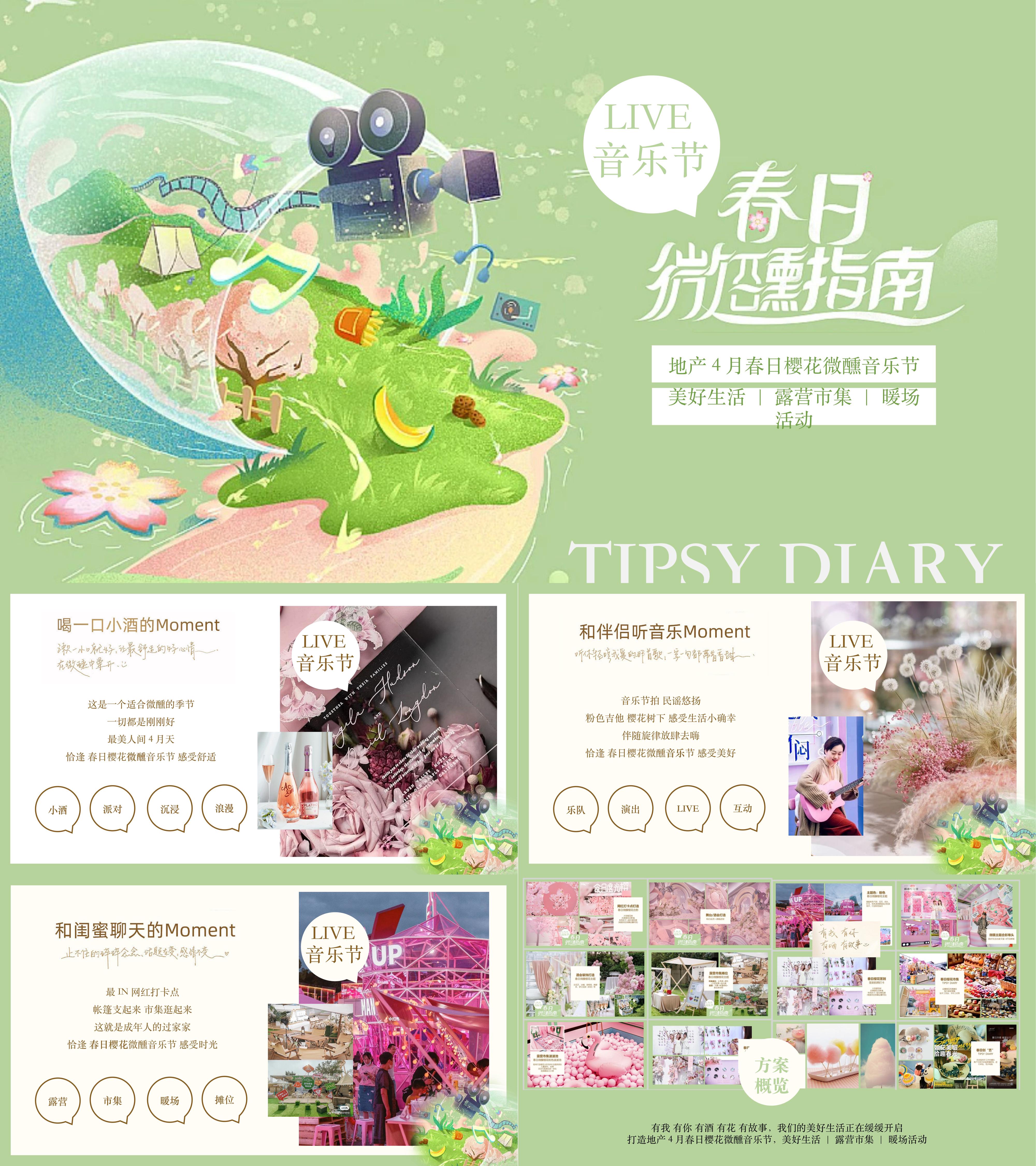 4月暖场市集活动春日微醺指南樱花LIVE音乐节地产活动方案